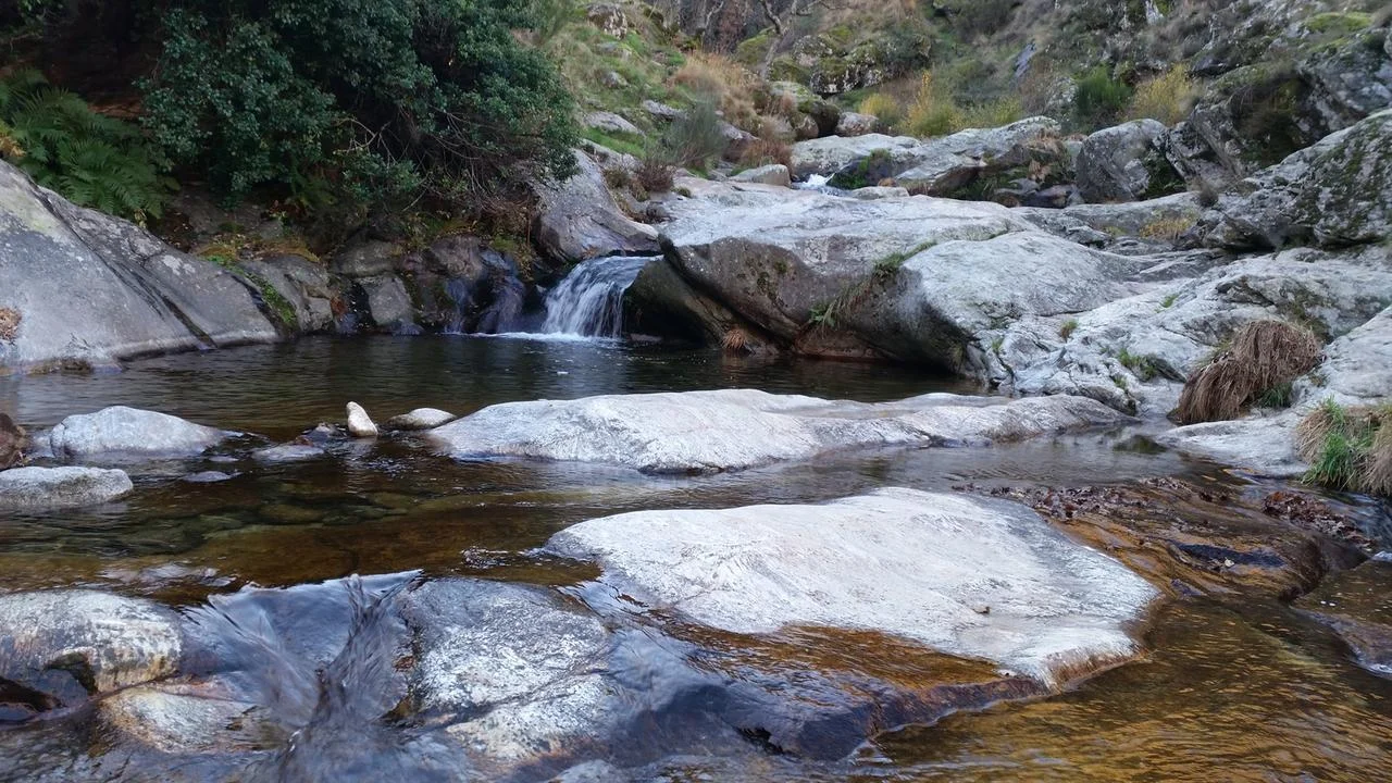The mountain river runs down to our site and then to the town itself