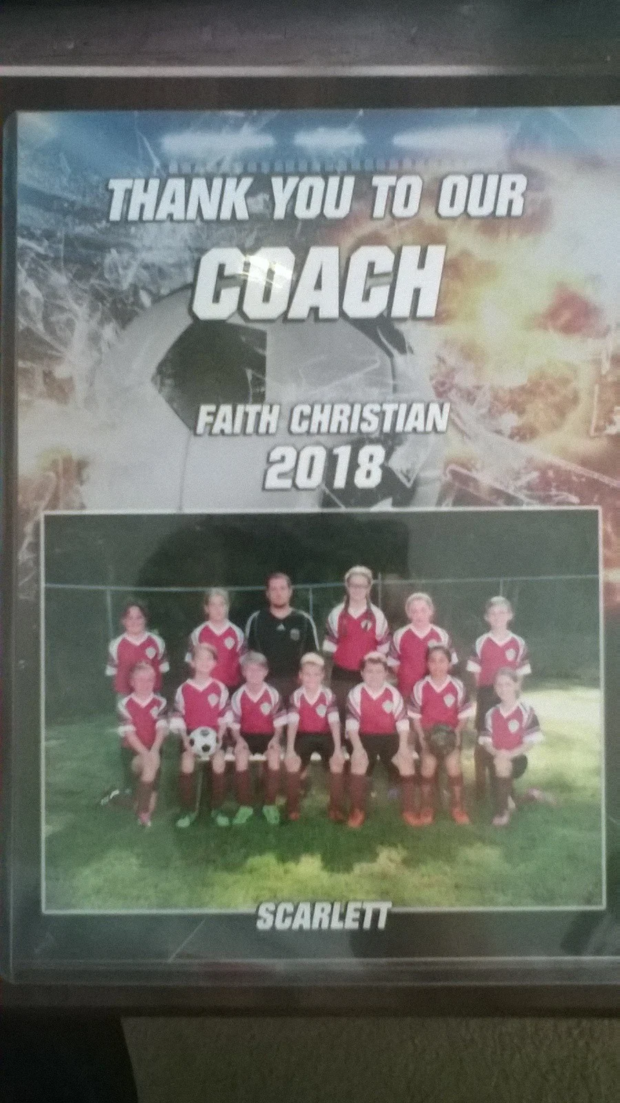 A gift I received after coaching my younger daughter’s soccer team this fall.