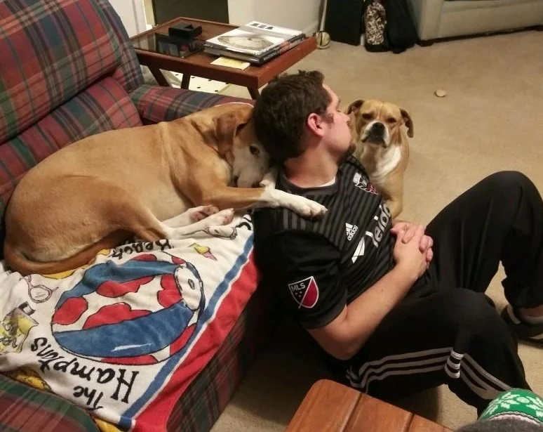 The pups and I slowing down in the evening