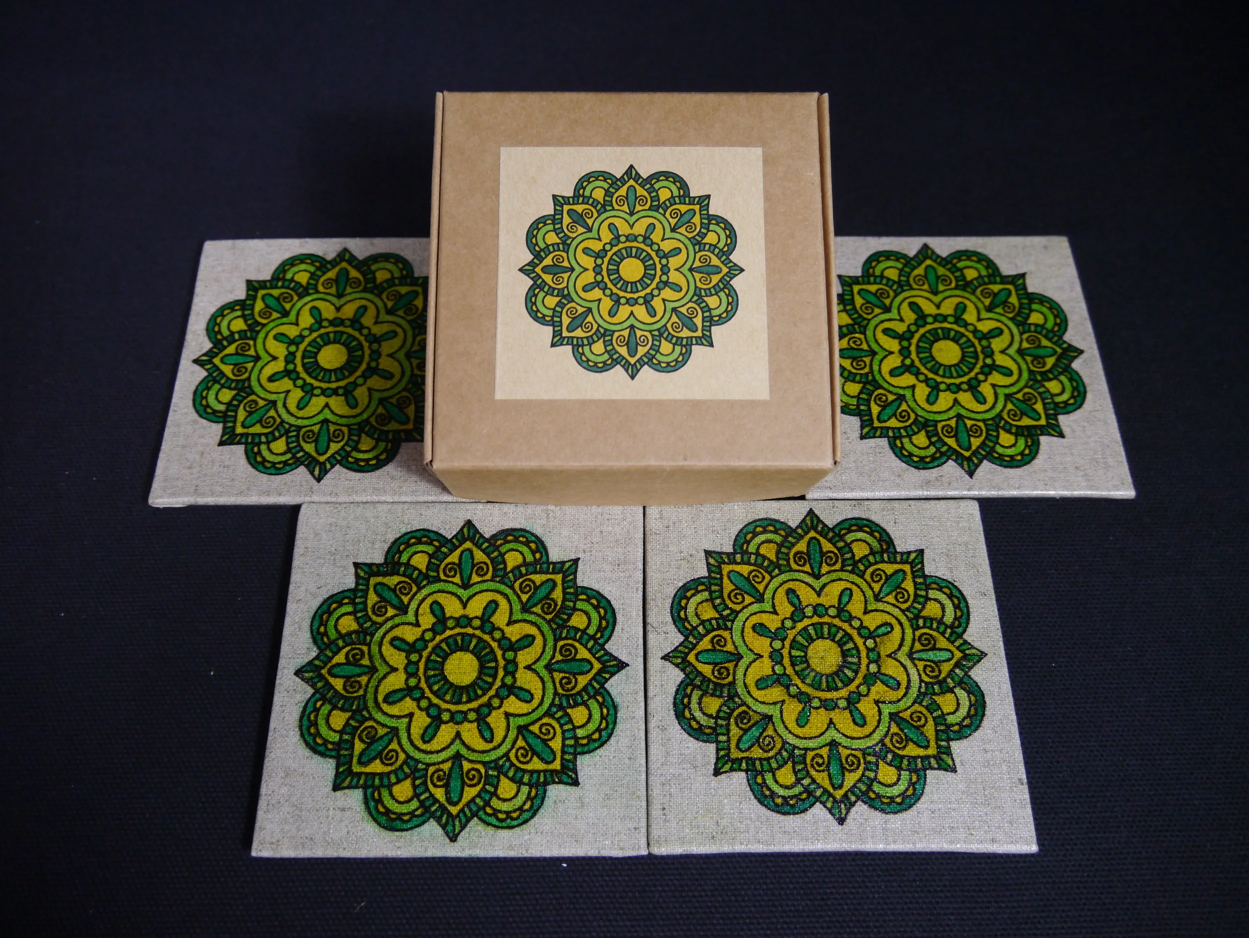 SPRING MANDALA MOSAIC COASTER SET