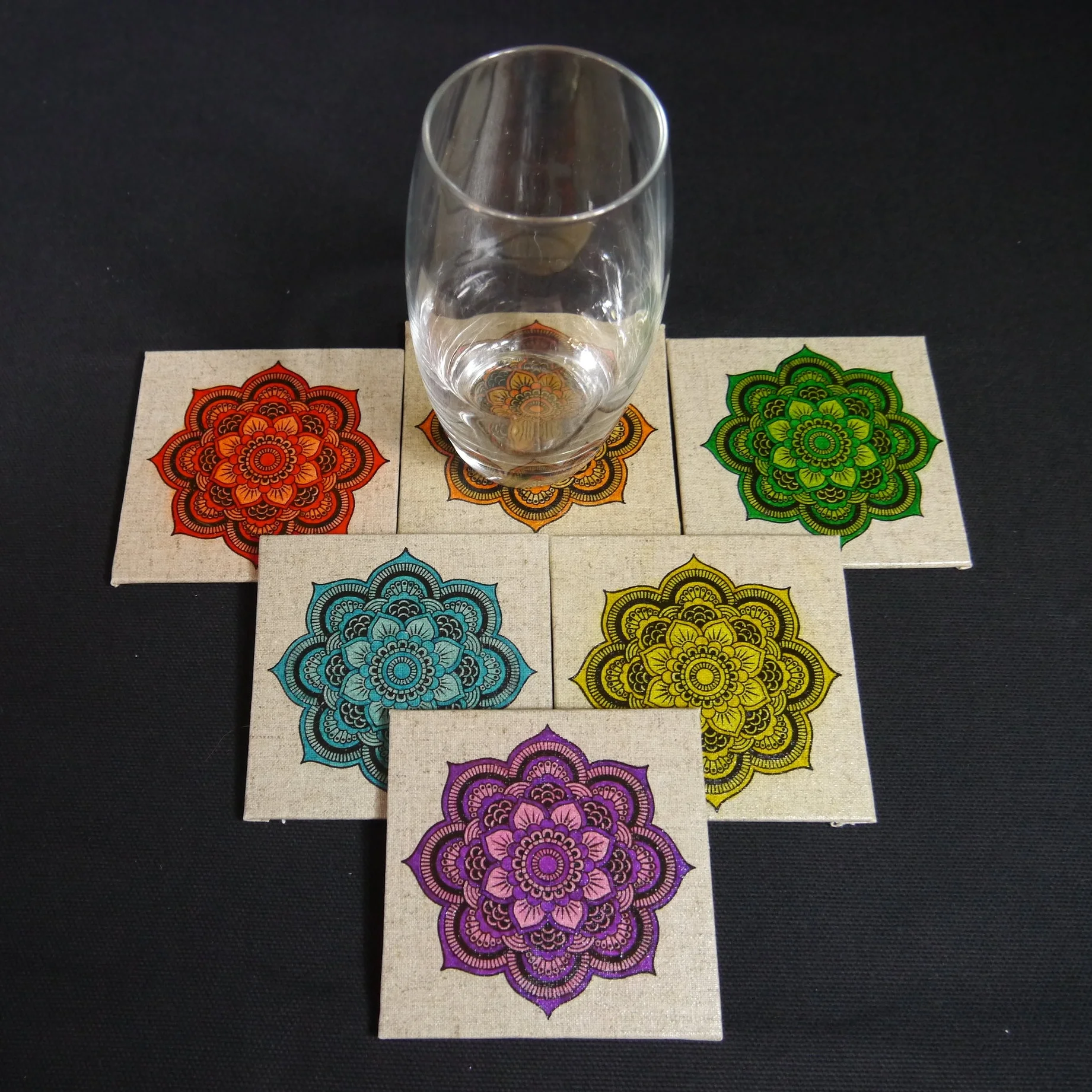 Mandala coaster colour set