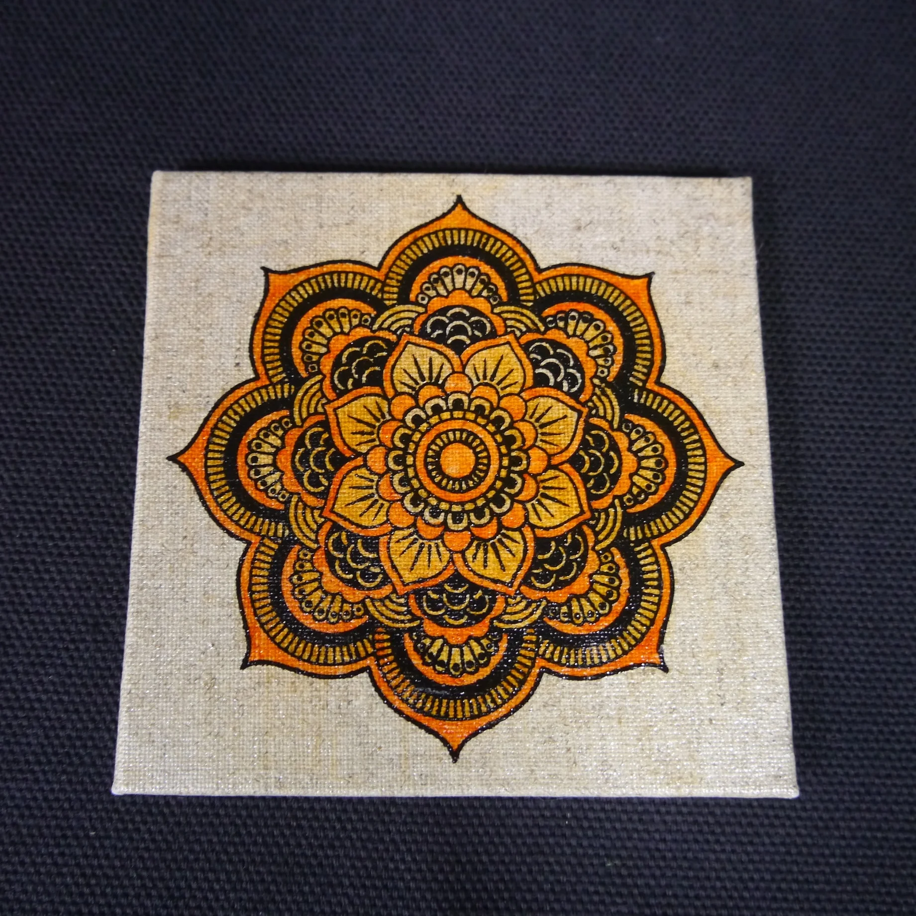 Mandala orange tangerine coaster
