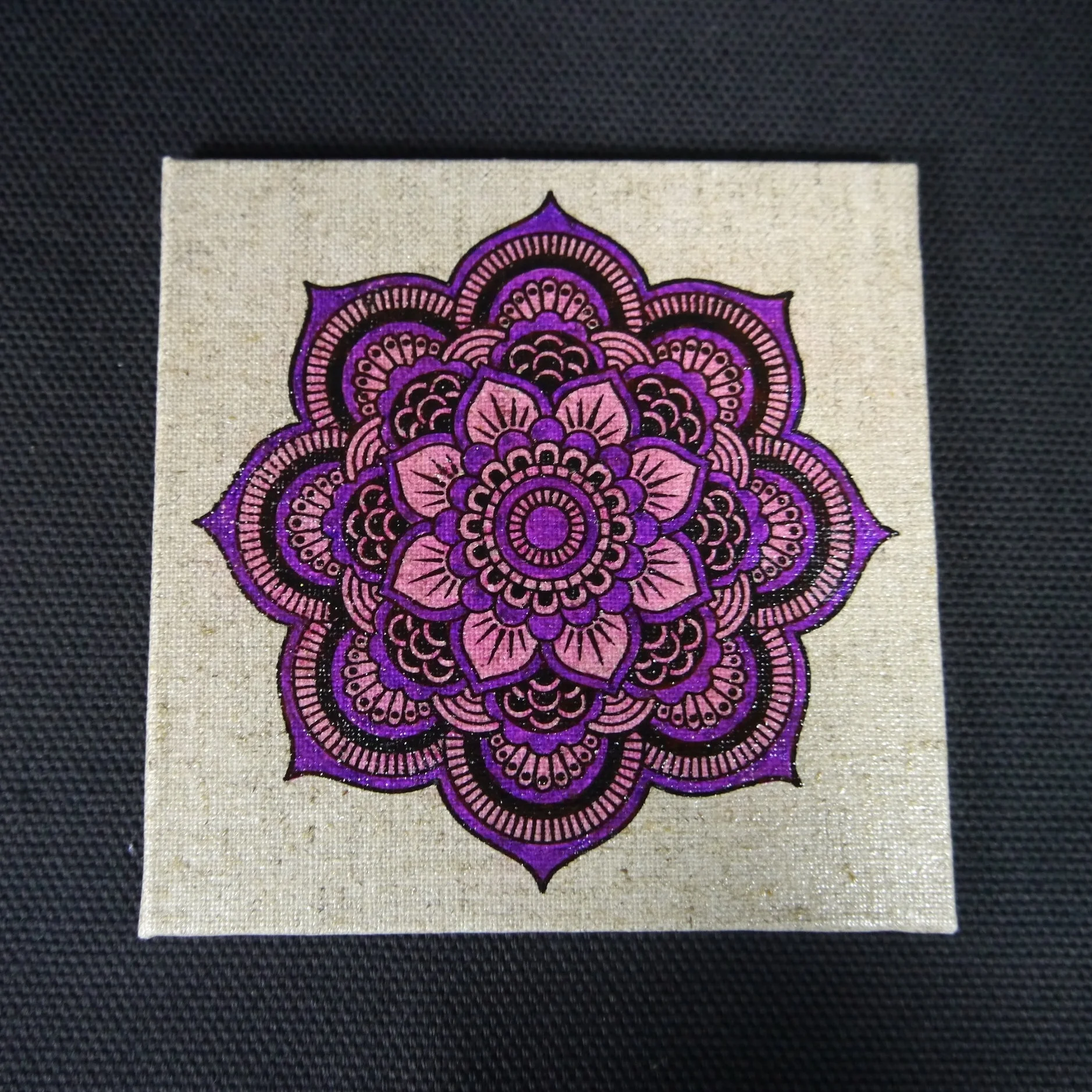 Purple and pink mandala coaster