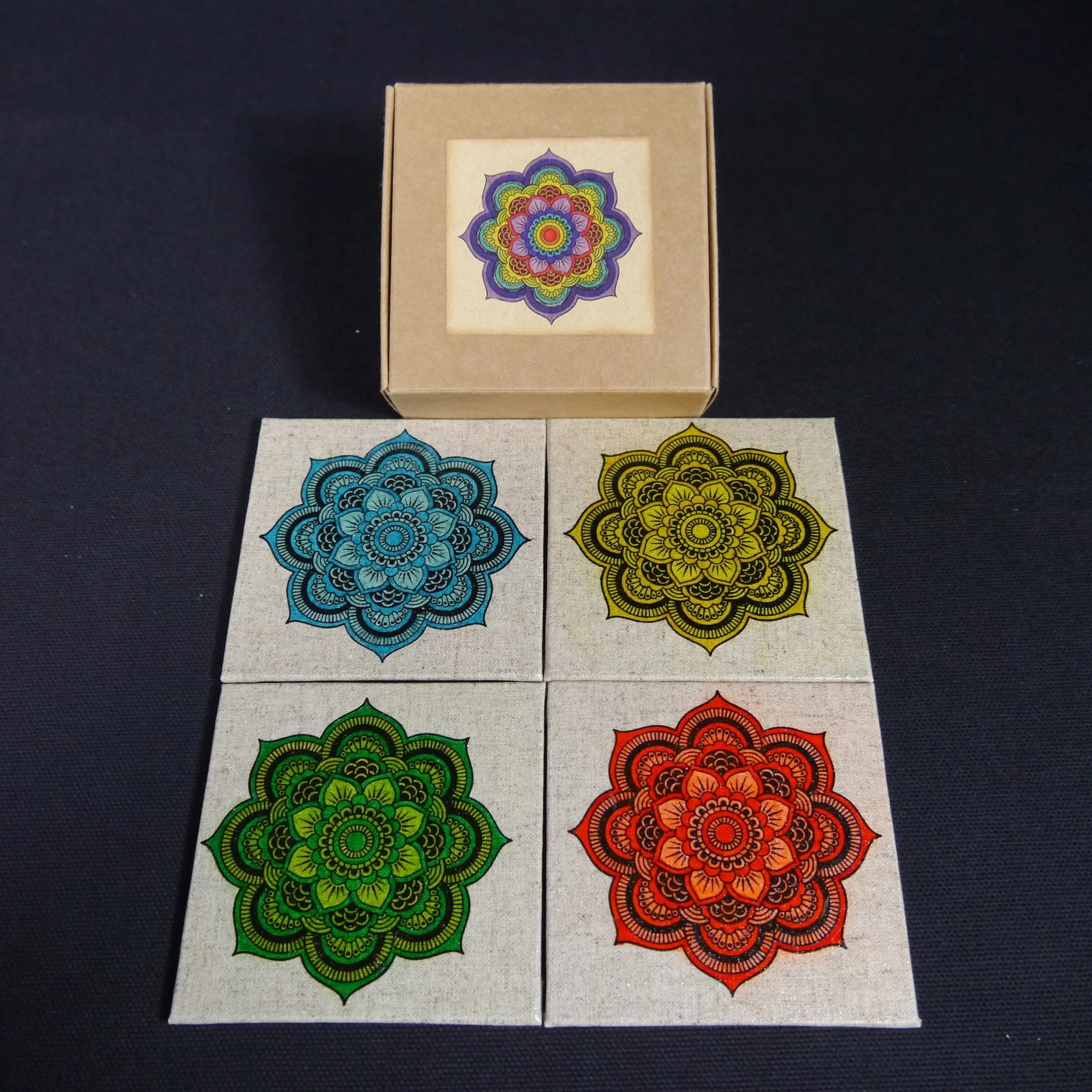 MANDALA COASTER SET RAINBOW