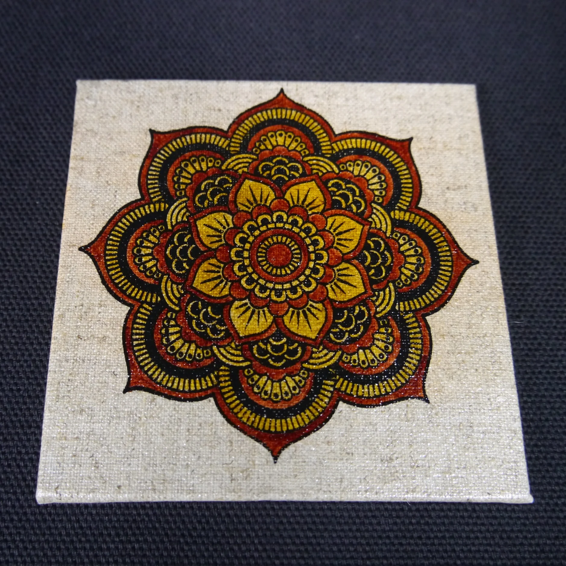 Earth tone mandala coaster