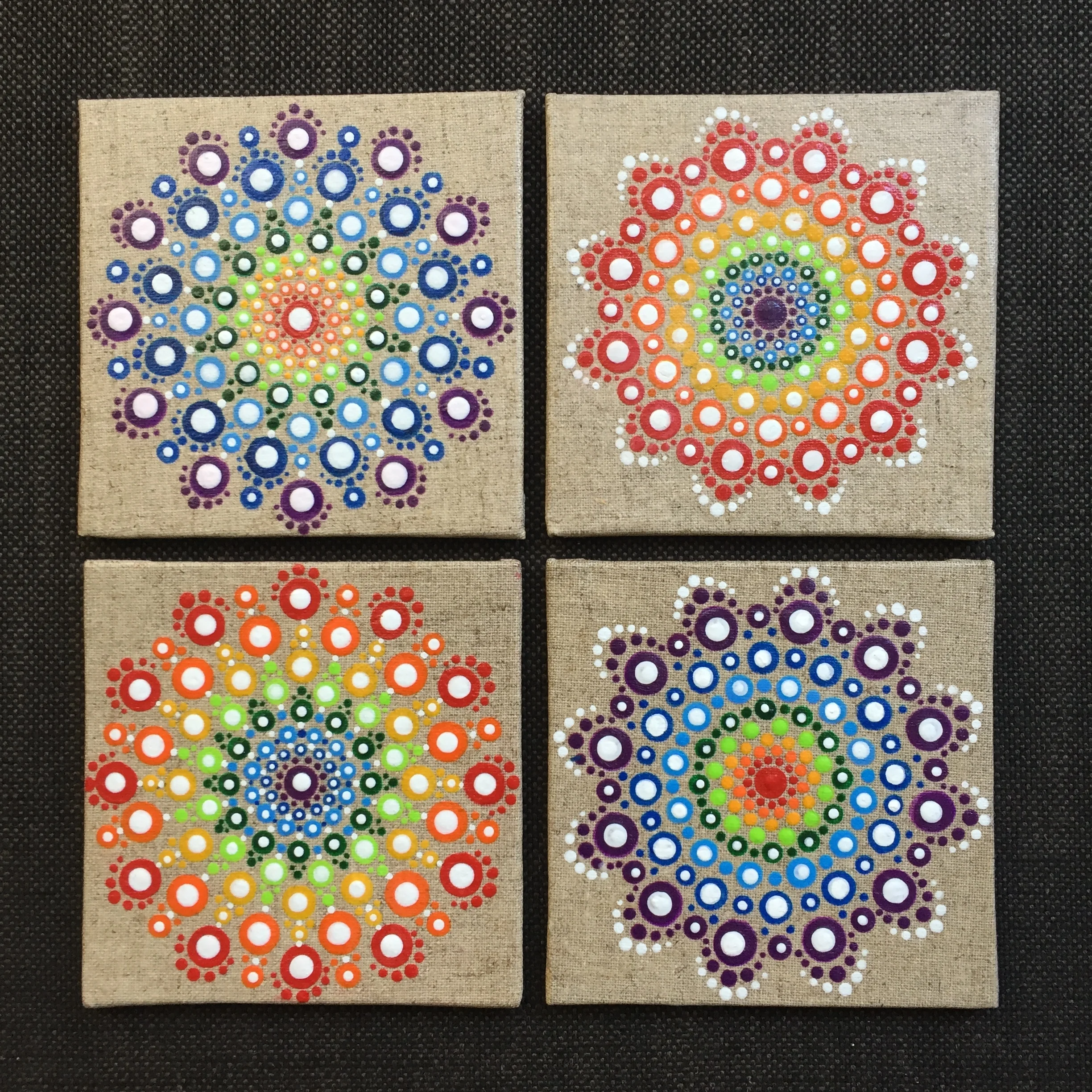  Set of 4 Chakra Mandotla Coasters