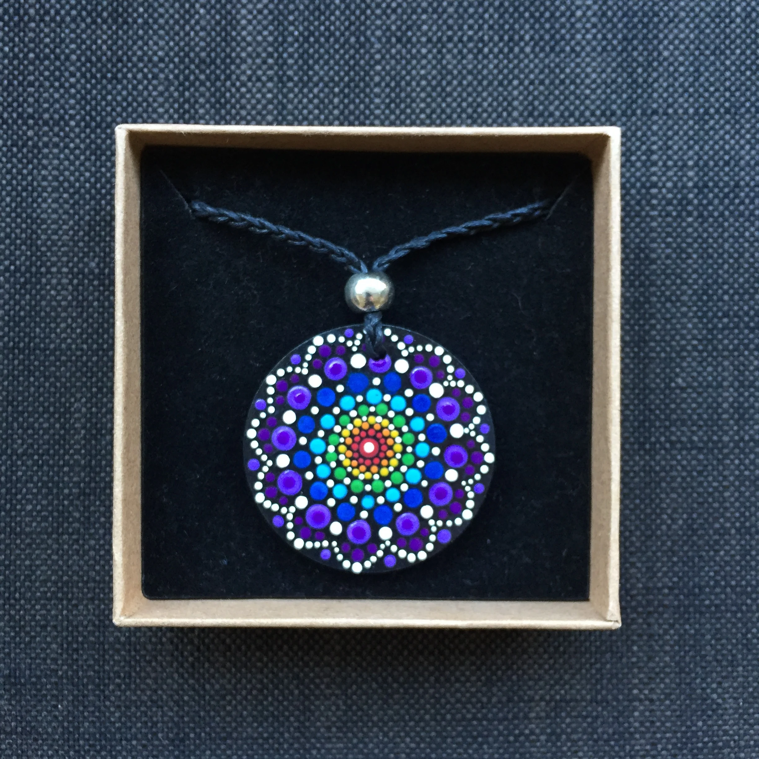 Hand-Painted "Chakra" Mandotla Necklace