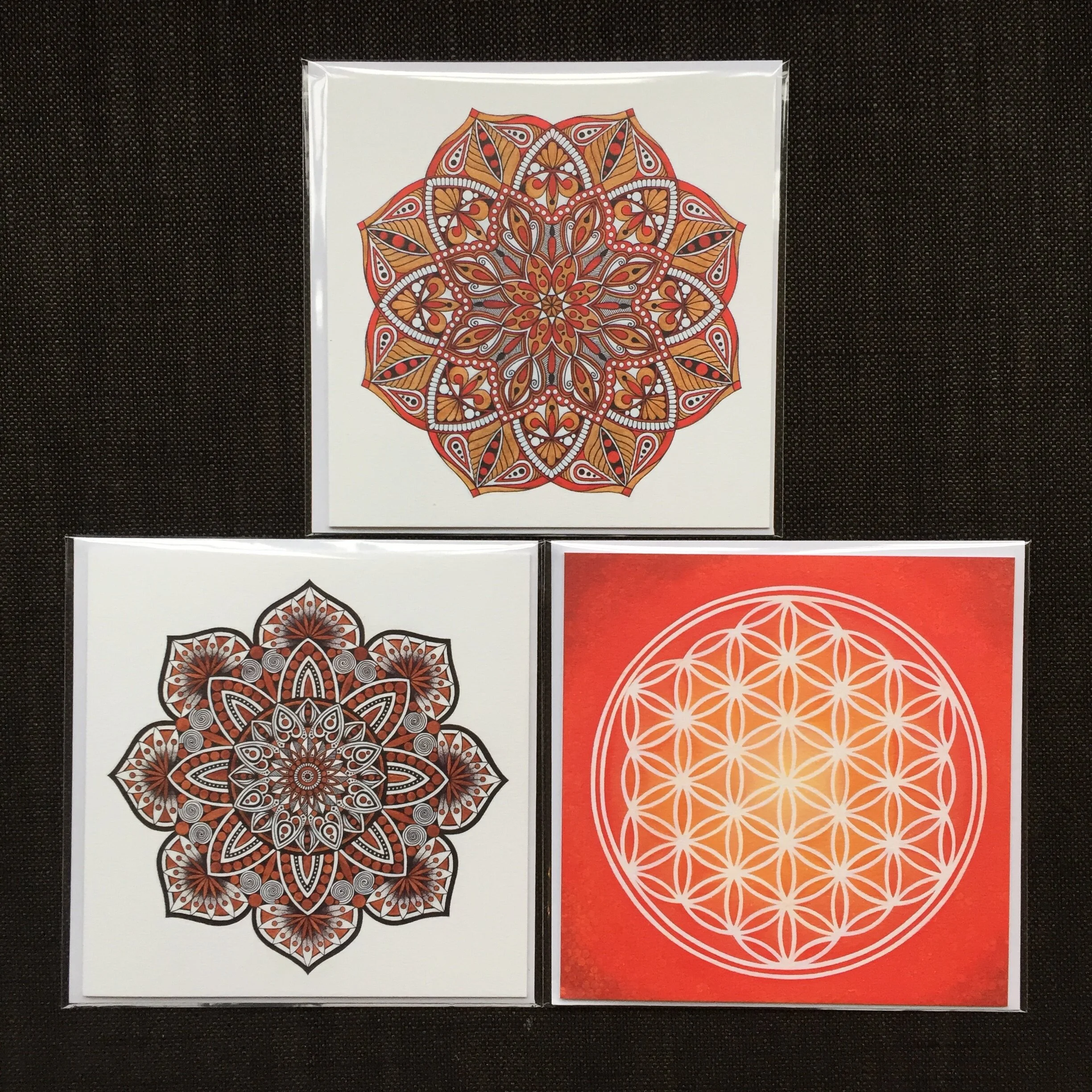 Set of 3 Colour Mandala Cards