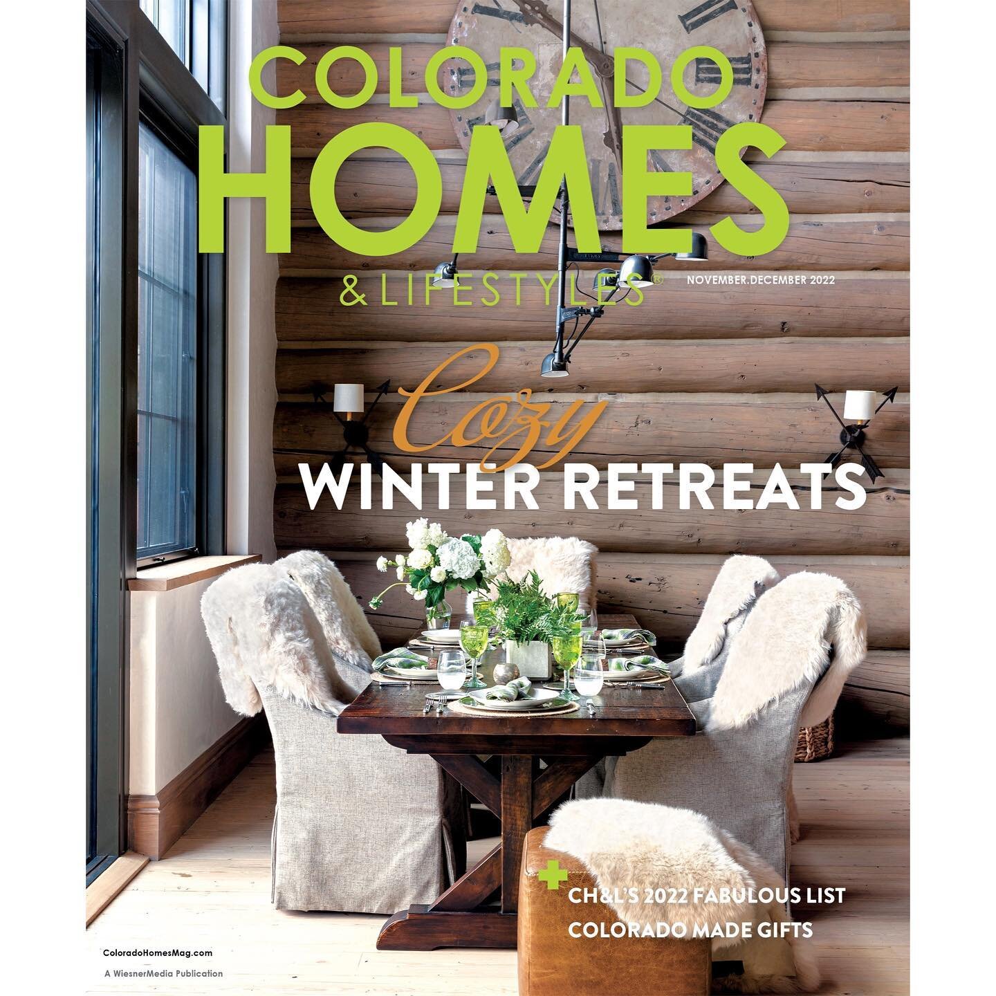 Thanks @coloradohomesmag for inclusion on your FABULOUS List 2022 of Interior Designers and congrats to @rutgersconstruction in the Builders category. The  Nov. / Dec. &lsquo;22 issue available on newsstands on 11/8.