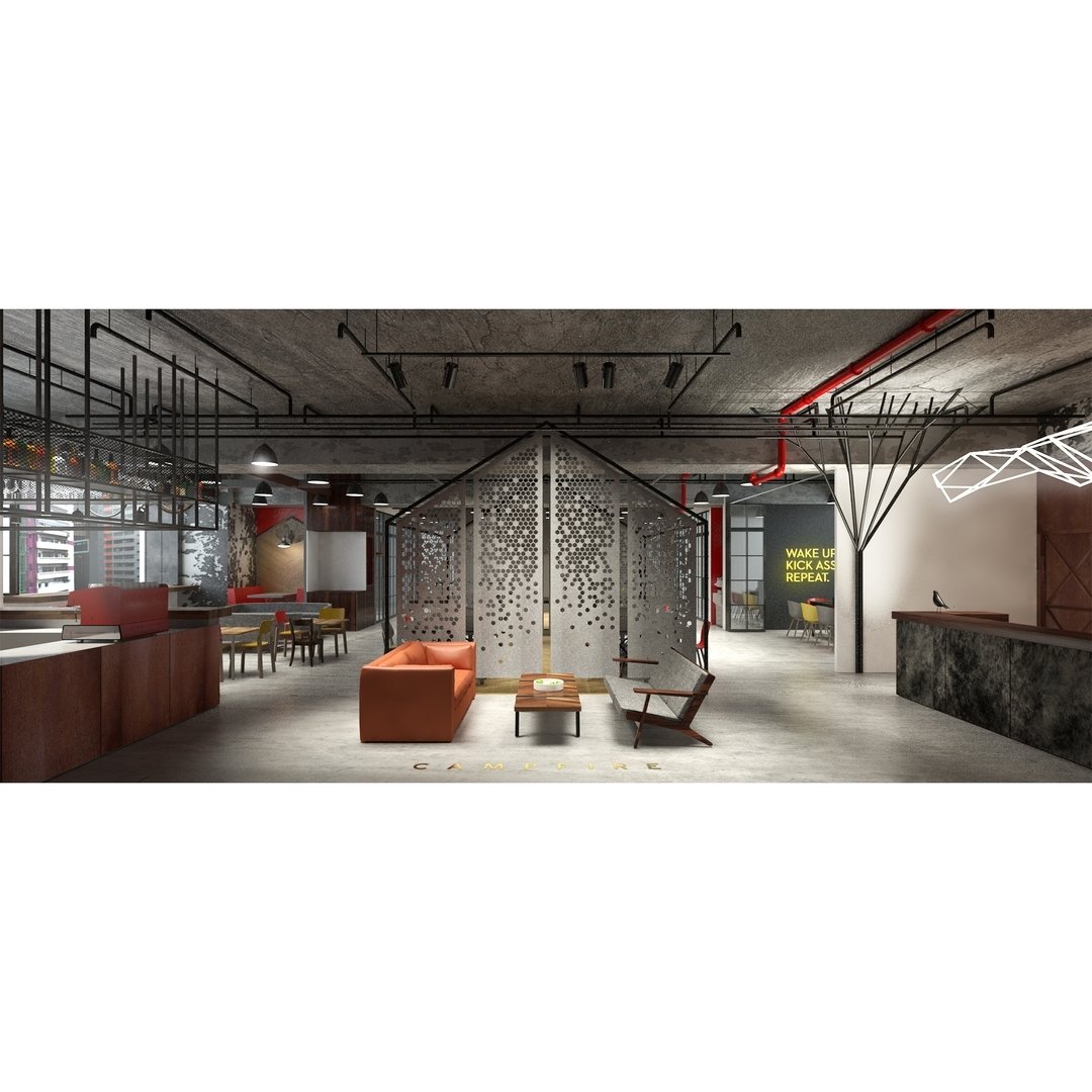 Pitch visuals for @studiocassells Campfire Co-Working Space, Wong Chuk Hang, Hong Kong
