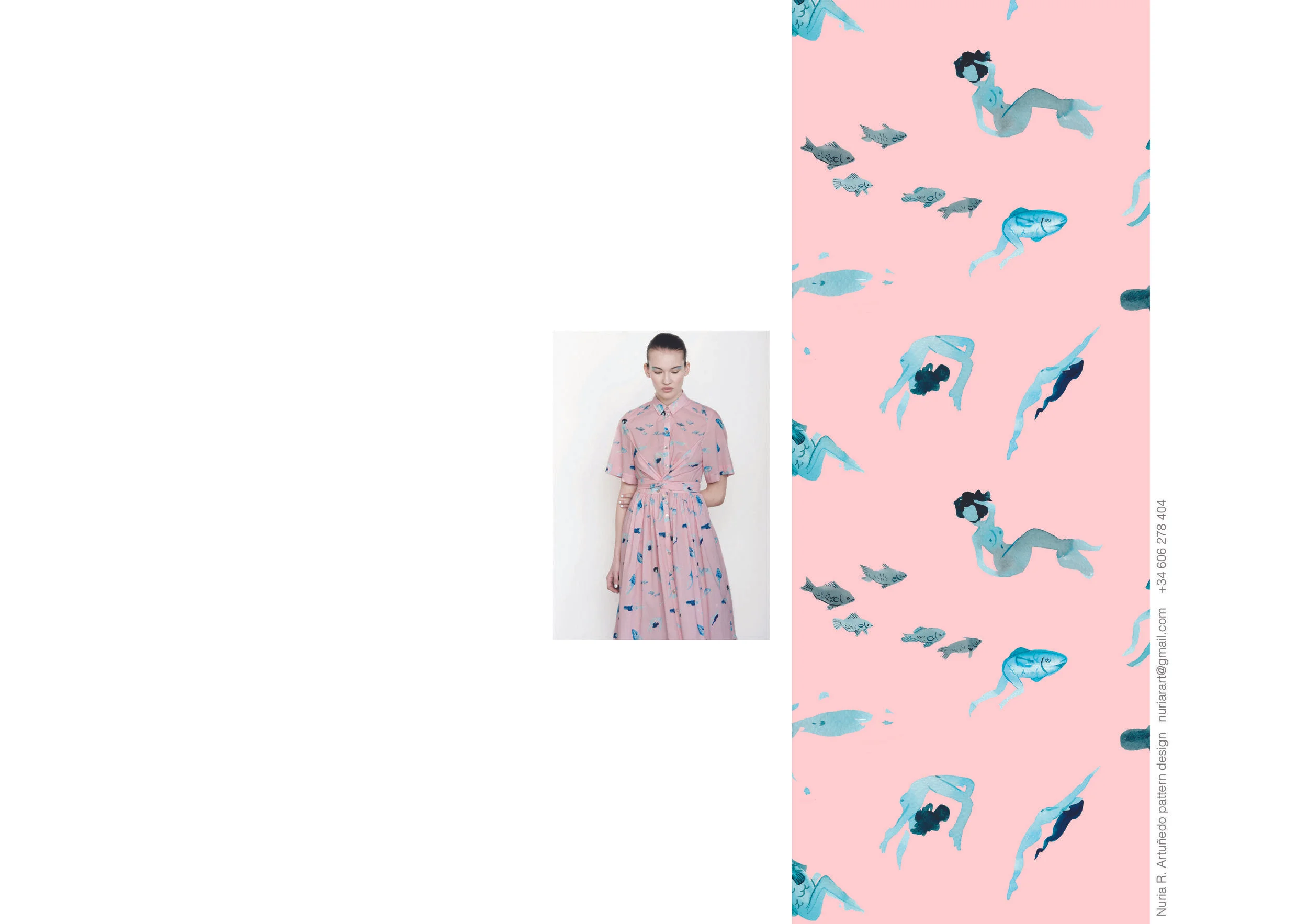 Pink mermaids pattern