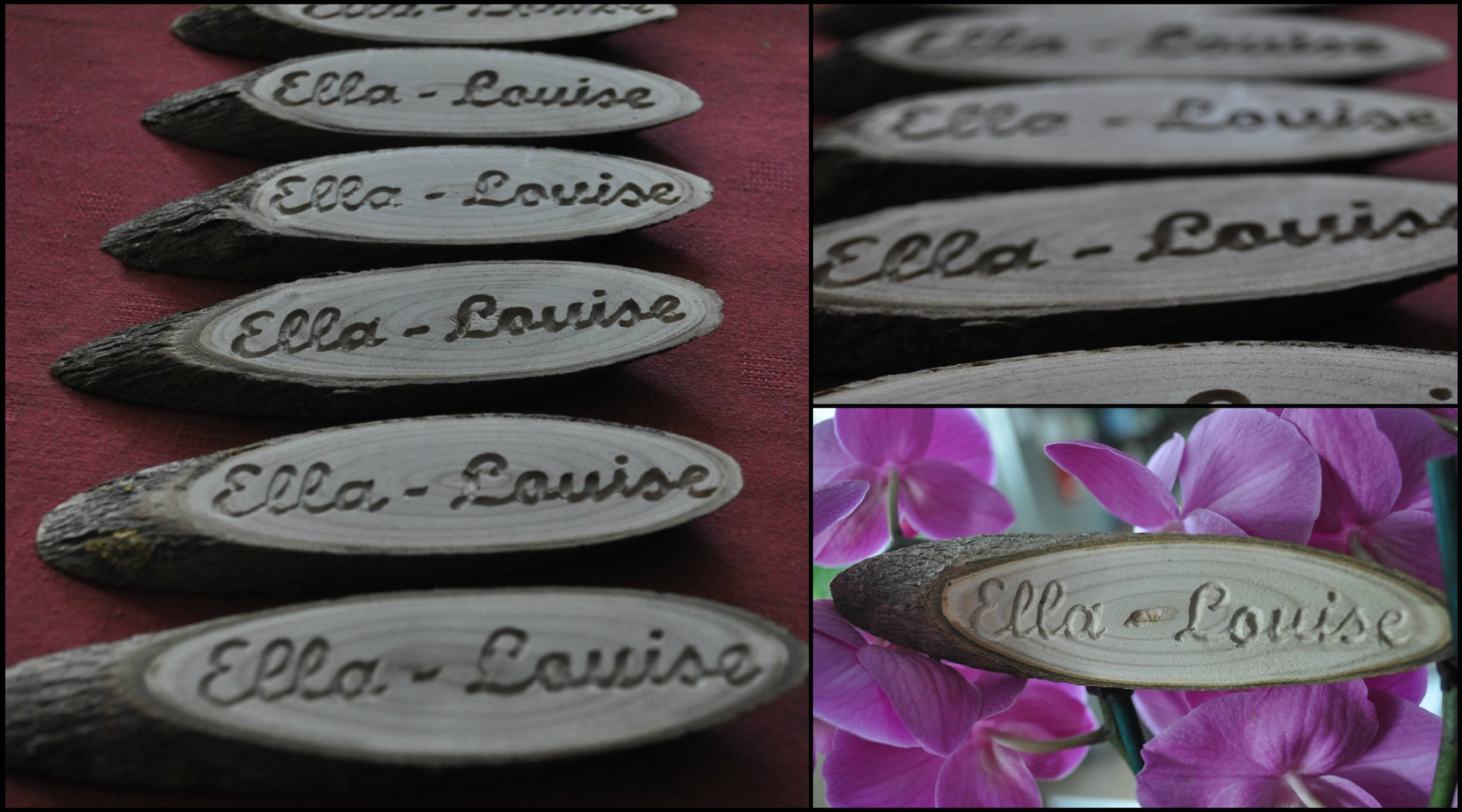 Engraved name tag magnets for birth