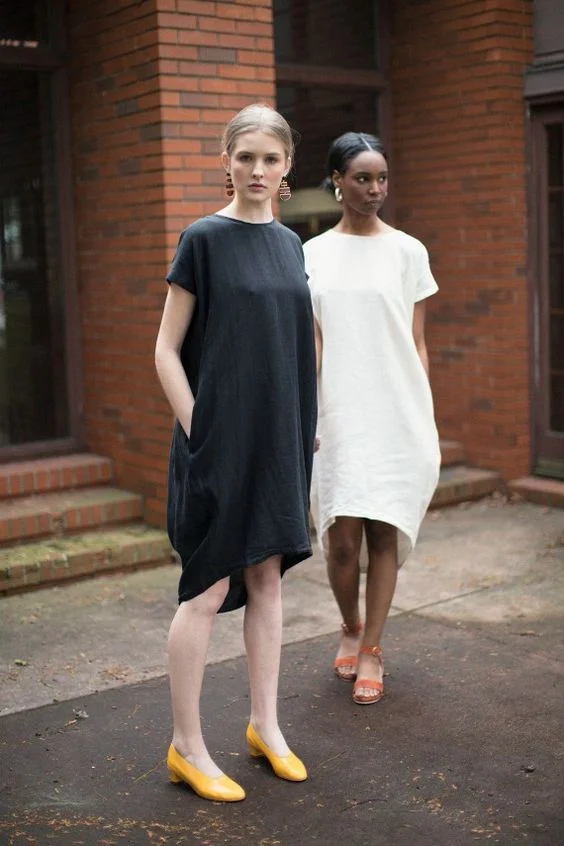 Kind of an odd shaped bottom hem but I'm into it. By Black Crane.