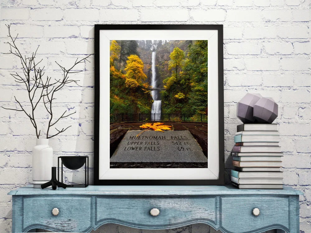 Multnomah Falls in Autumn Framed.jpg