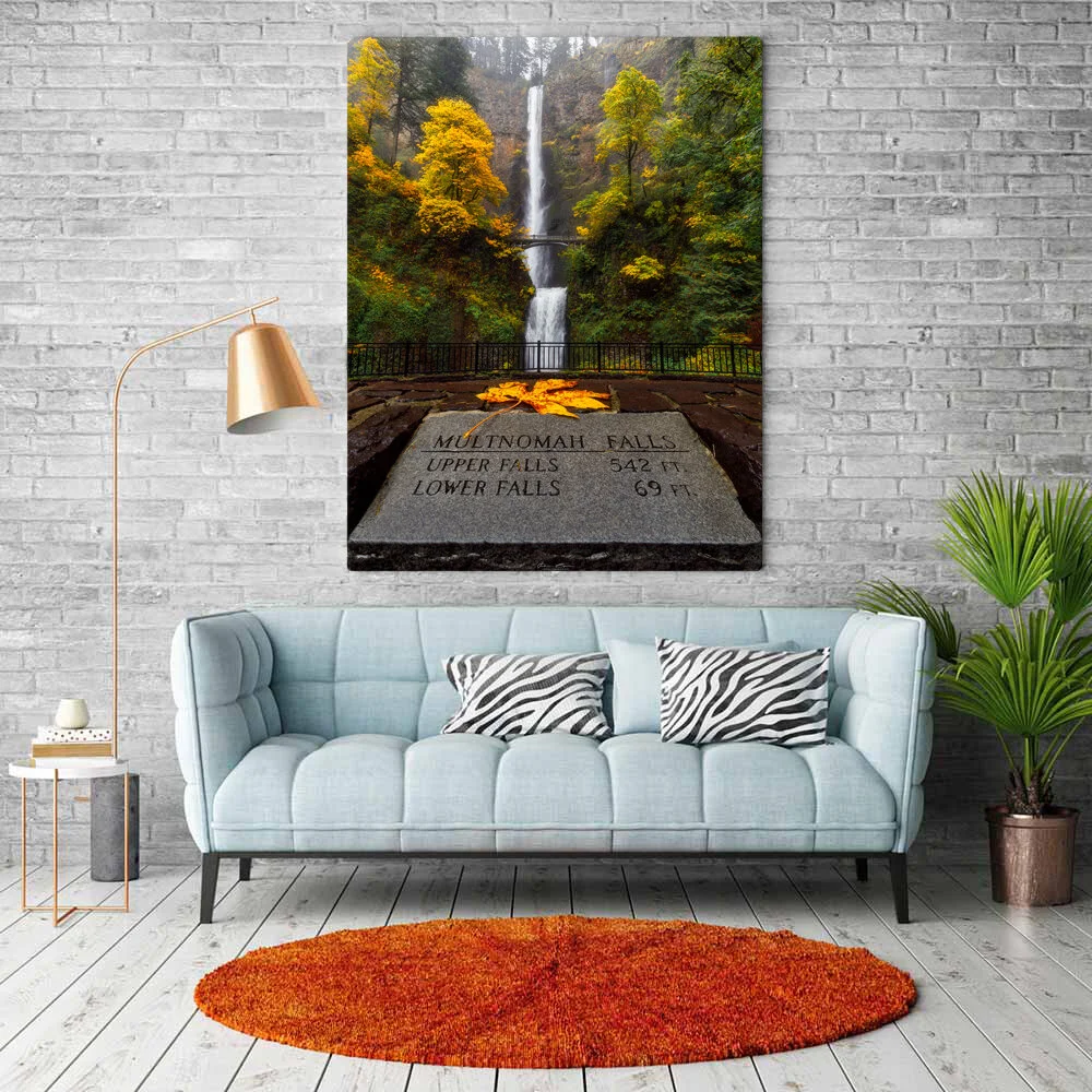 Multnomah Falls in Autumn Metal or Canvas.jpg