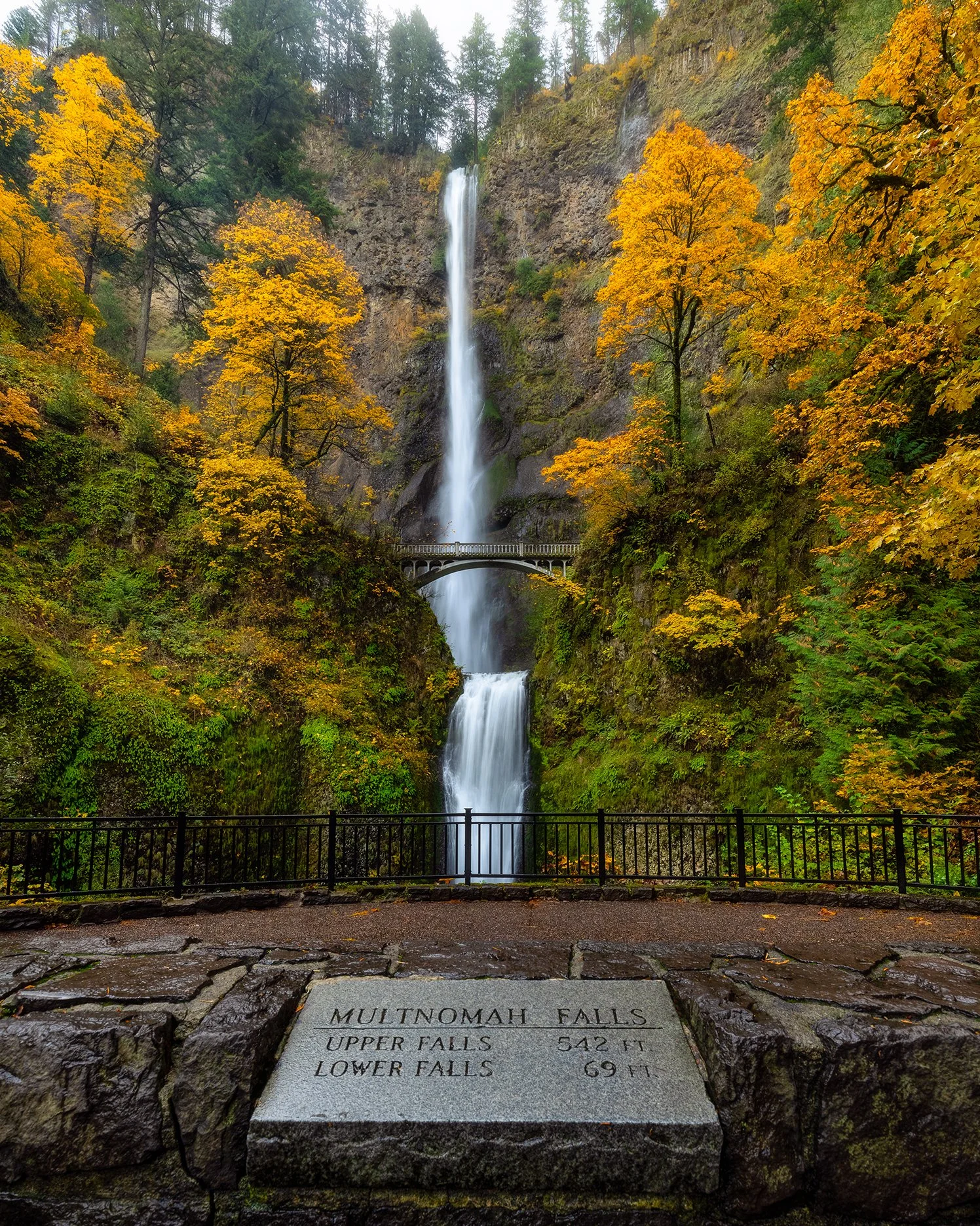 Multnomah Falls during Autumn