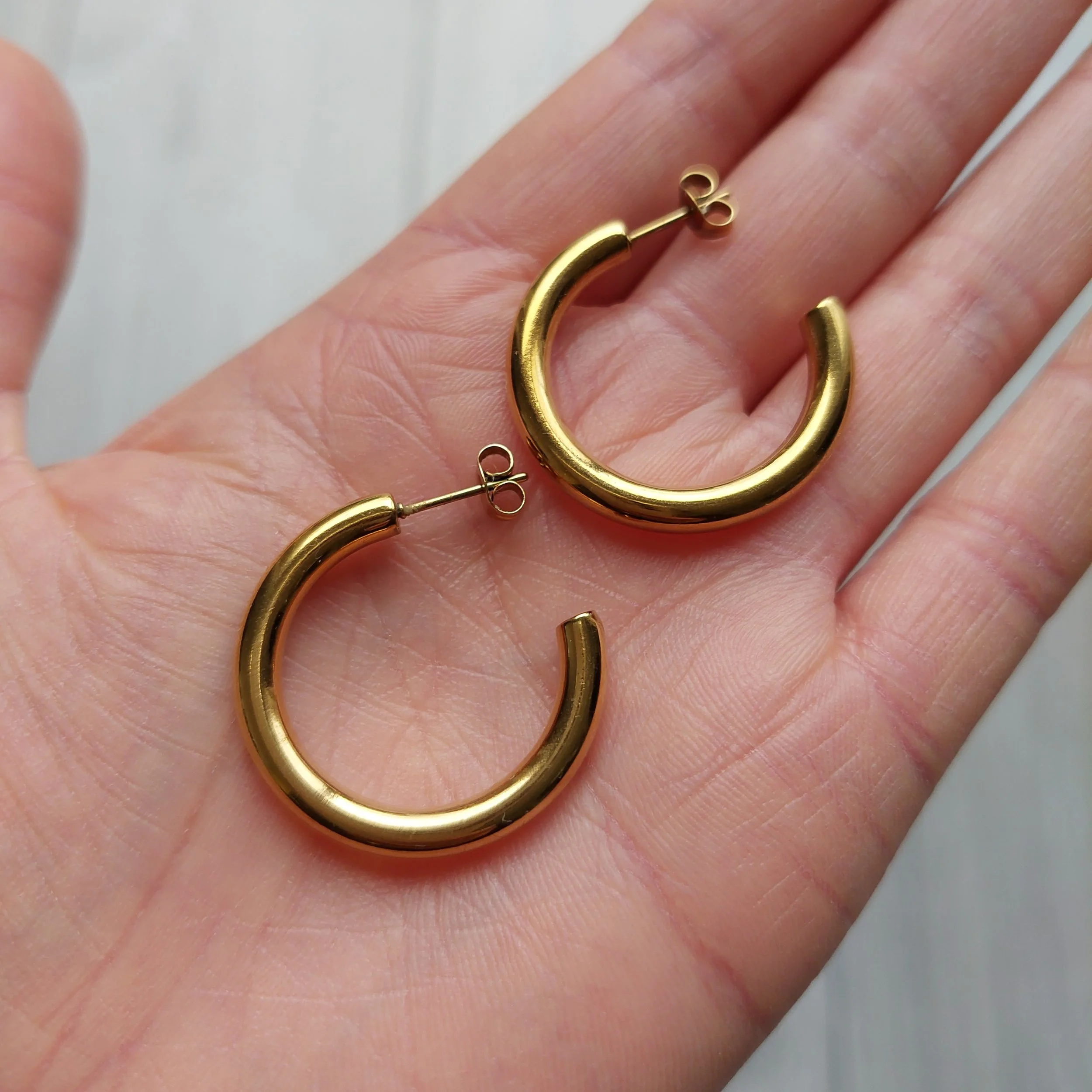 Sample - Chunky Plain Hoops - Gold