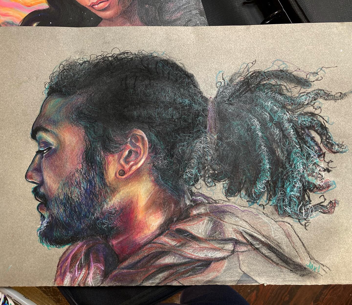 An olddddd colored pencil/chalk pastel back from the mid 2000s when I used to make my classmates let me draw them, like the super talented @aort1982 
.
.
.
.
.
.
.
#portraitart #rainbowportrait #prismacolors #chalkpastels #traditionalartwork