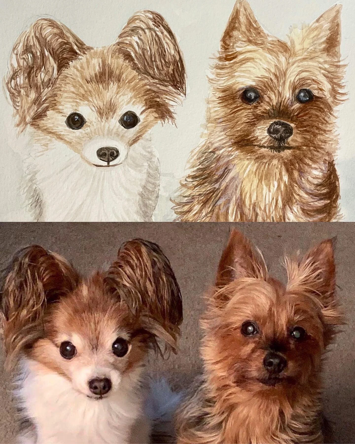 Besties ❤️
.
#sierrahyercreations #handmade #localart #smallbusiness #painting #watercolor #giftideas #dogsofinstagram #petportraits