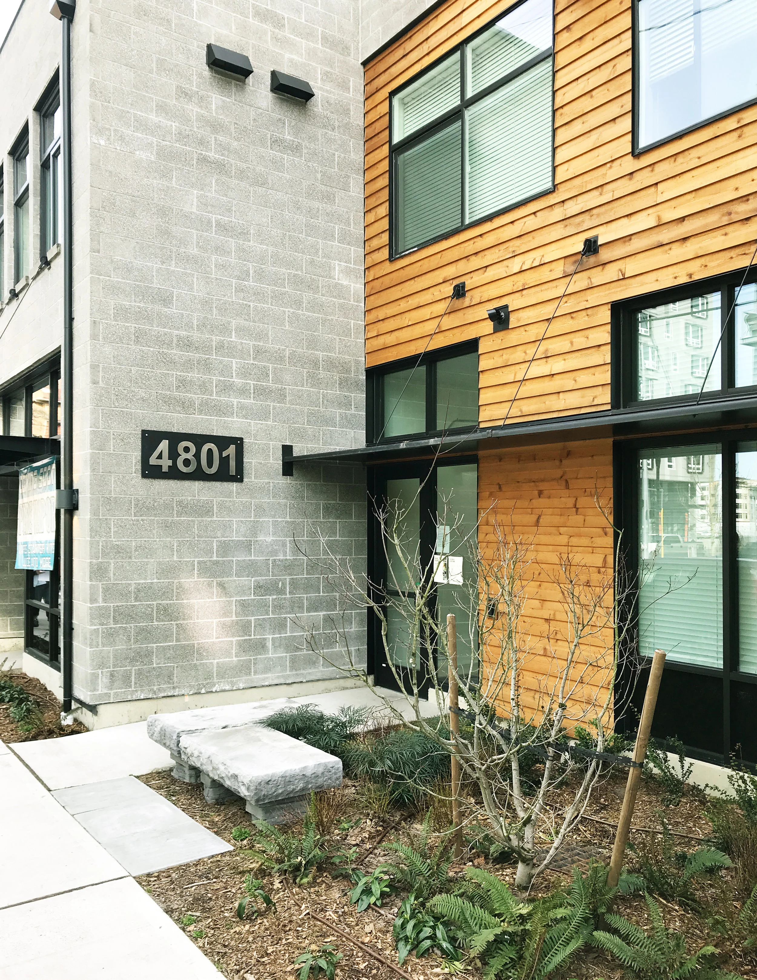 A separate bicycle entrance leads to a bike storage room for residents