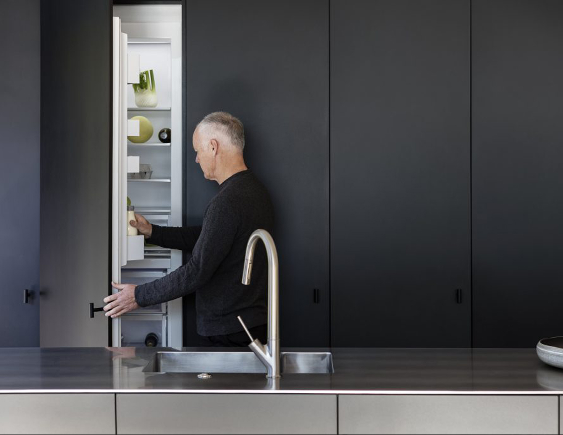 Fisher & Paykel This 24" integrated column fridge from Fisher & Paykel was a collaboration with several architects. The interior has a variable temperature zone setting that ensures food is stored at the optimal temperature while the exterior integrates into the design of the kitchen cabinets.