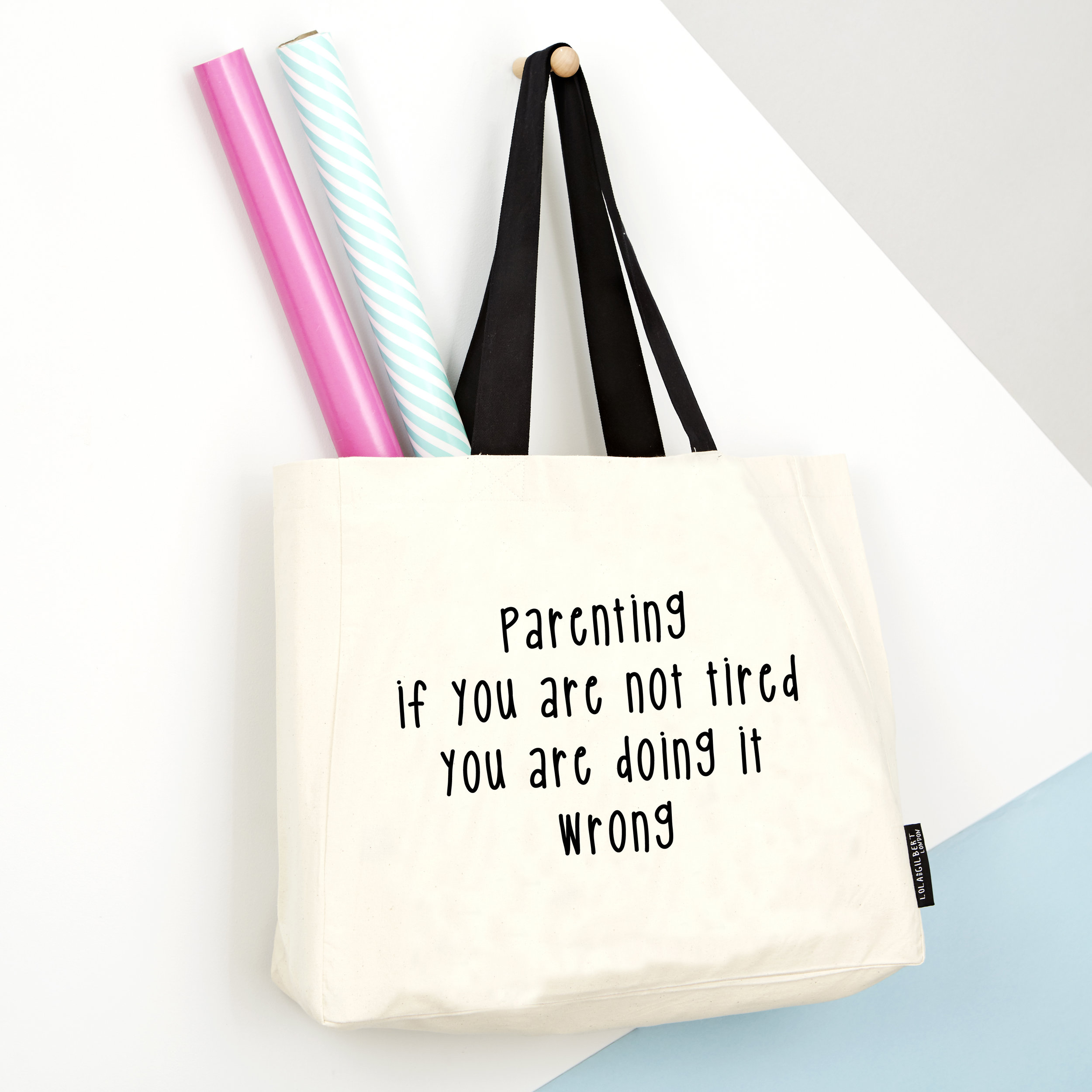Parenting if you are not tired, you are not doing it right - Large Tote Bag