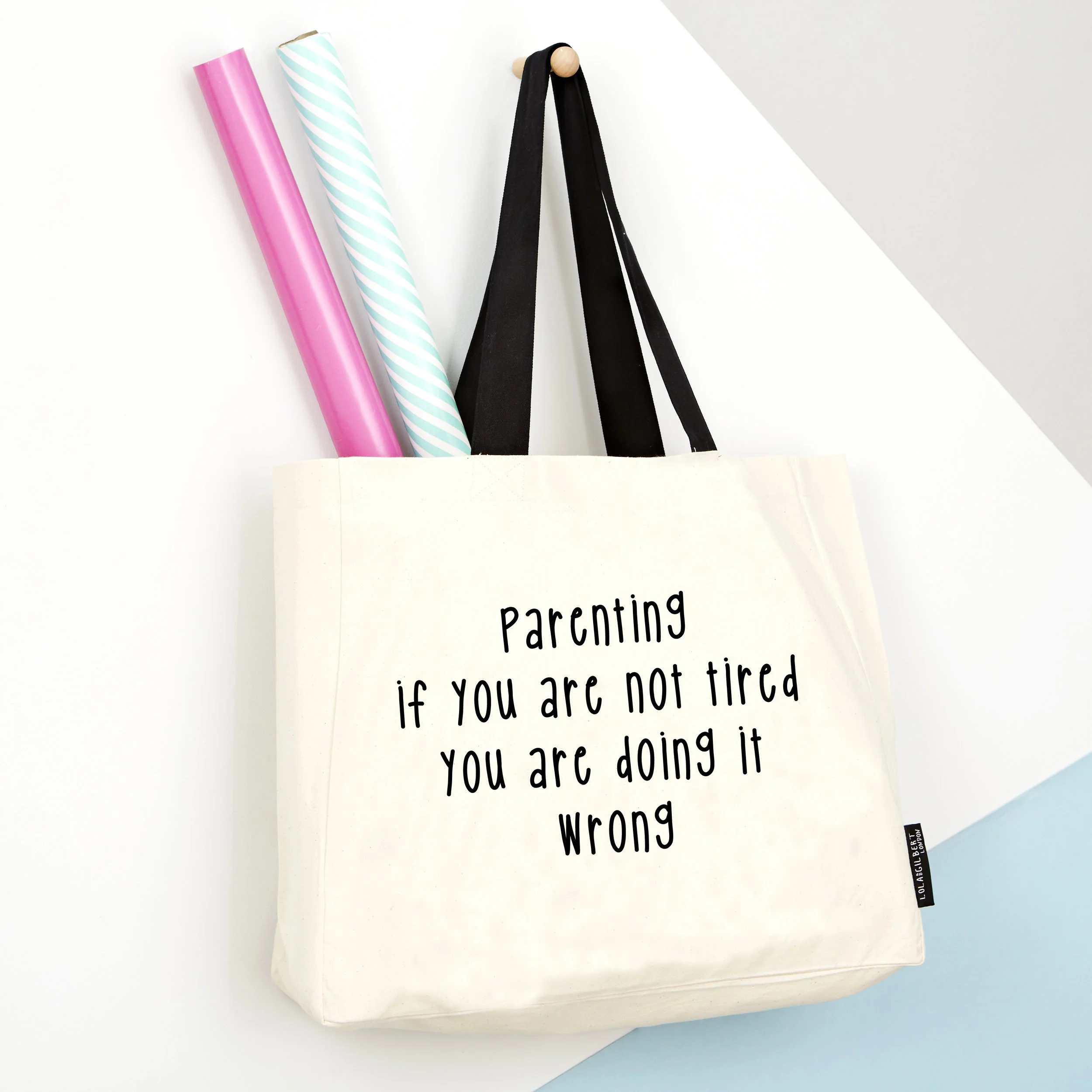 Blank Handles Large Tote - Parenting if you are not tired you are doing it wrong.jpg