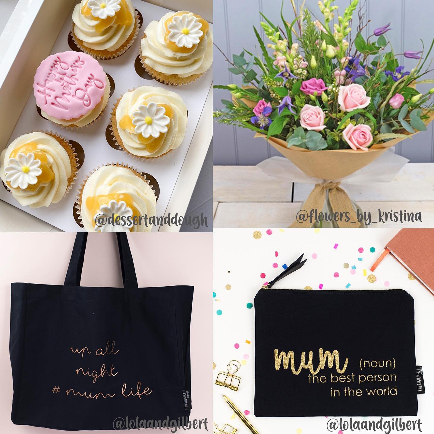 💕 Mother's Day Giveaway 💕

To celebrate 🌸Mother's Day 🌸 I've joined up with the wonderful @flowers_by_kristina and @dessertanddough to offer an amazing selction of gifts for someone special. This includes 6 delicious and freshly baked lemon cupca