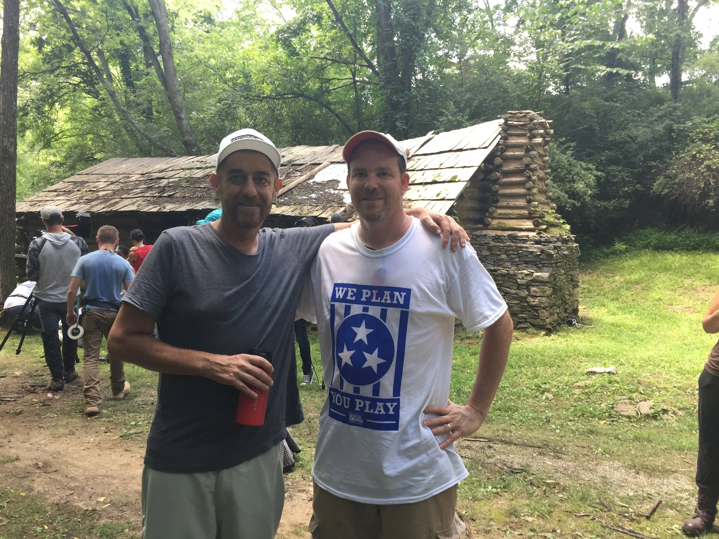 Producer Matt Cameron and Director Christopher Foley on the set of Across.