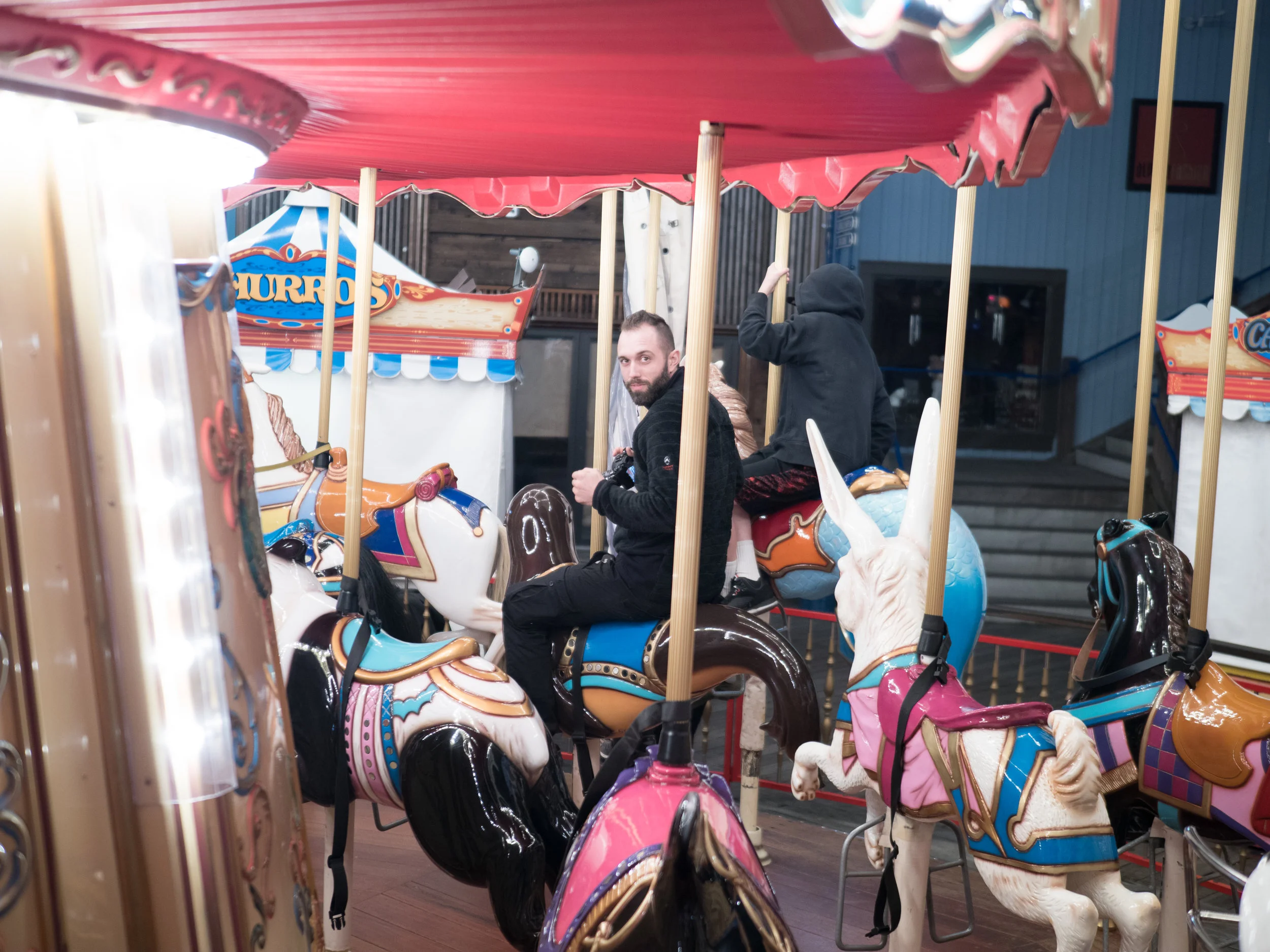 Austin on the carousel at Pier 39