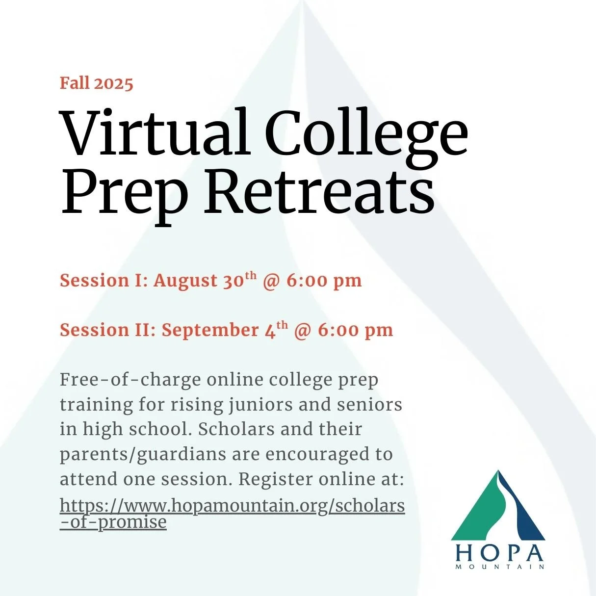 Virtual College Prep Retreat