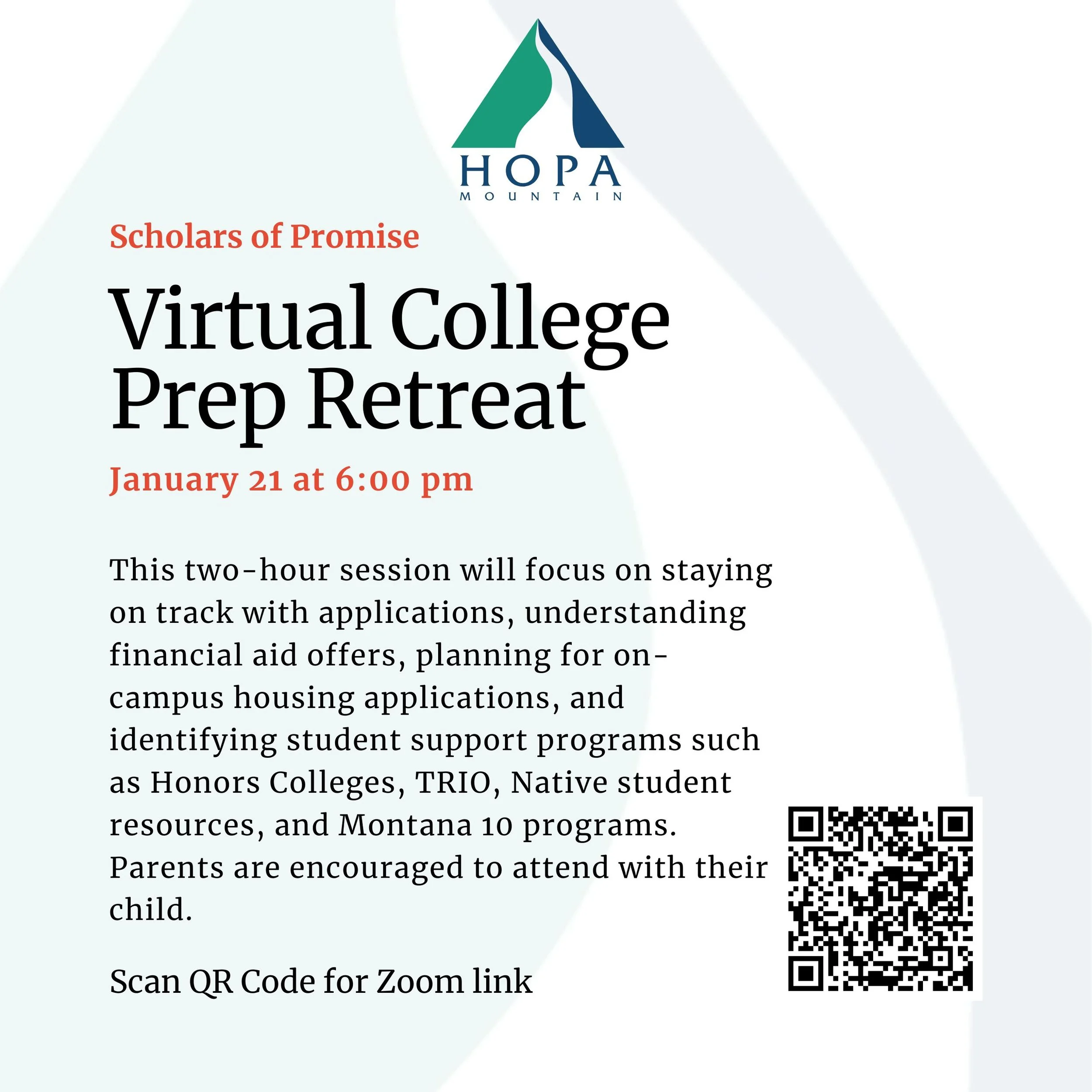 Virtual College Prep Retreat 