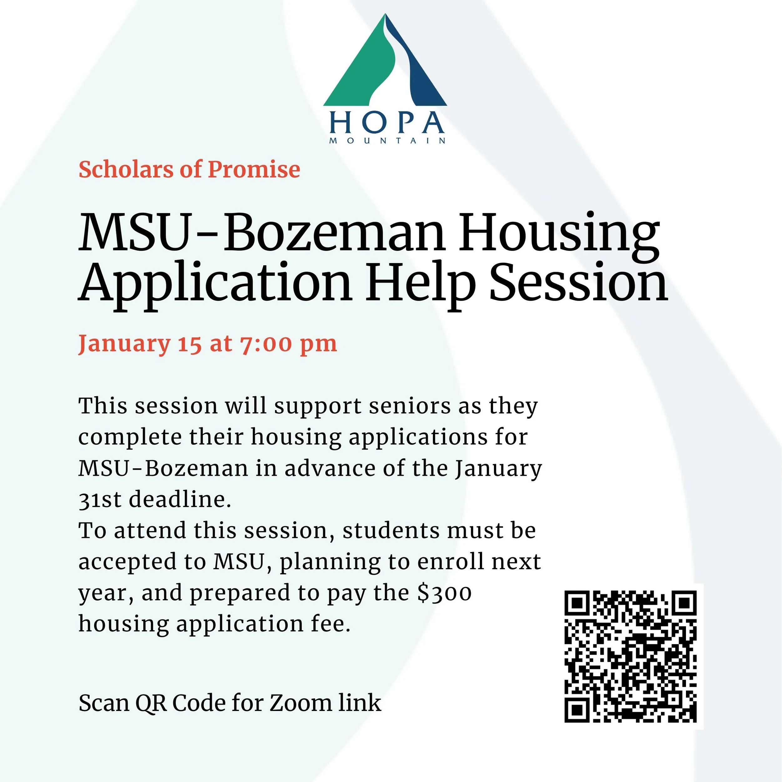 MSU-Bozeman Housing Application Help Session