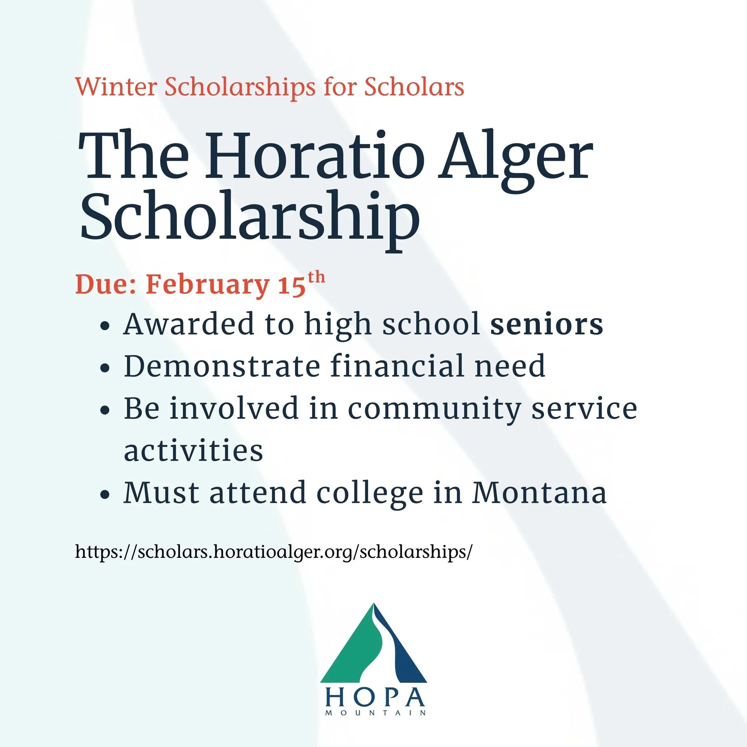 Horatio Alger Application Support Session (Zoom)