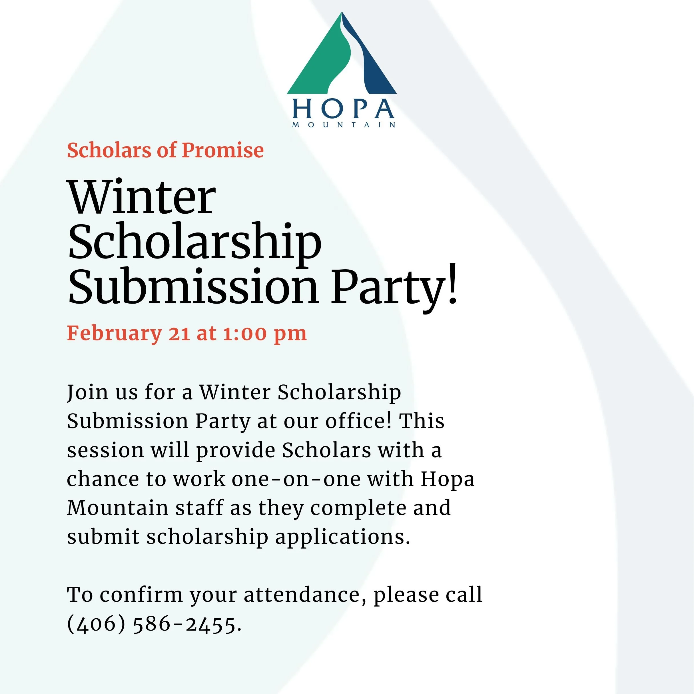 Winter Scholarship Submission Party