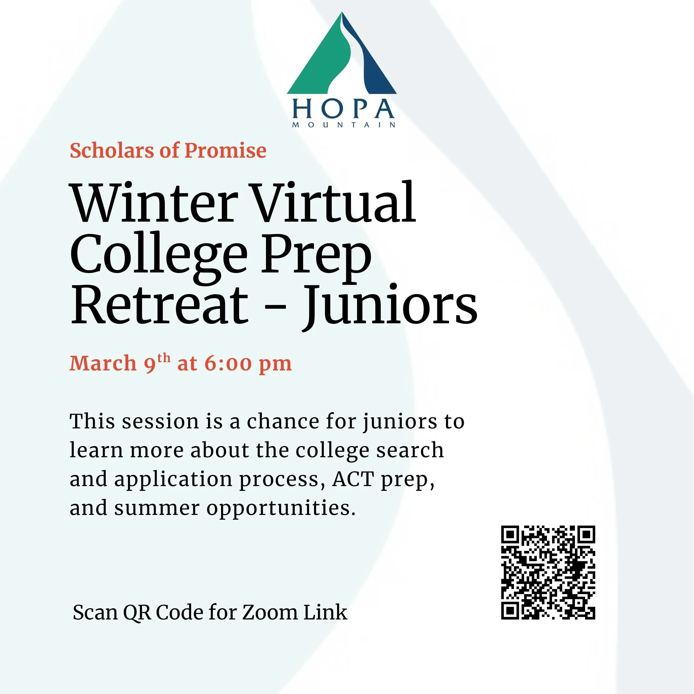 Scholars of Promise Juniors Virtual College Prep Retreat - Zoom