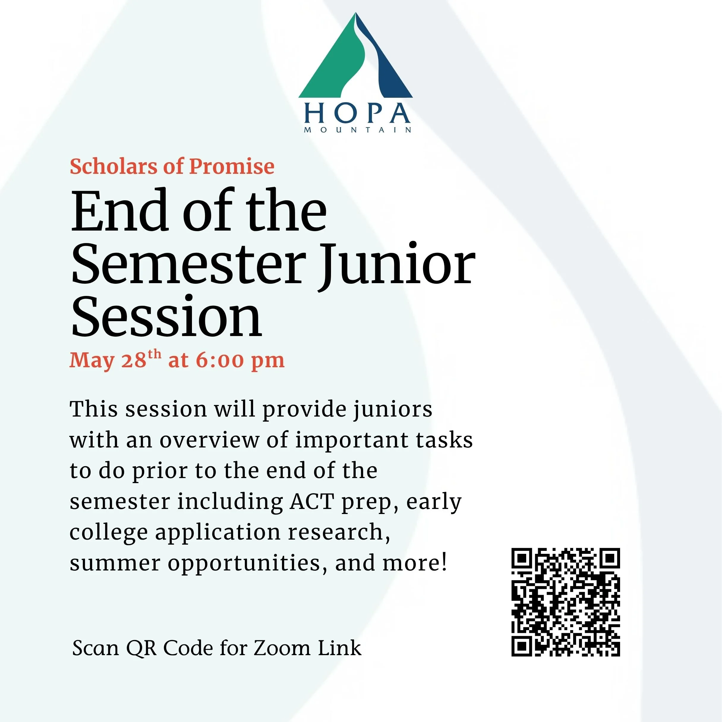 End of the Semester Session Juniors - Zoom