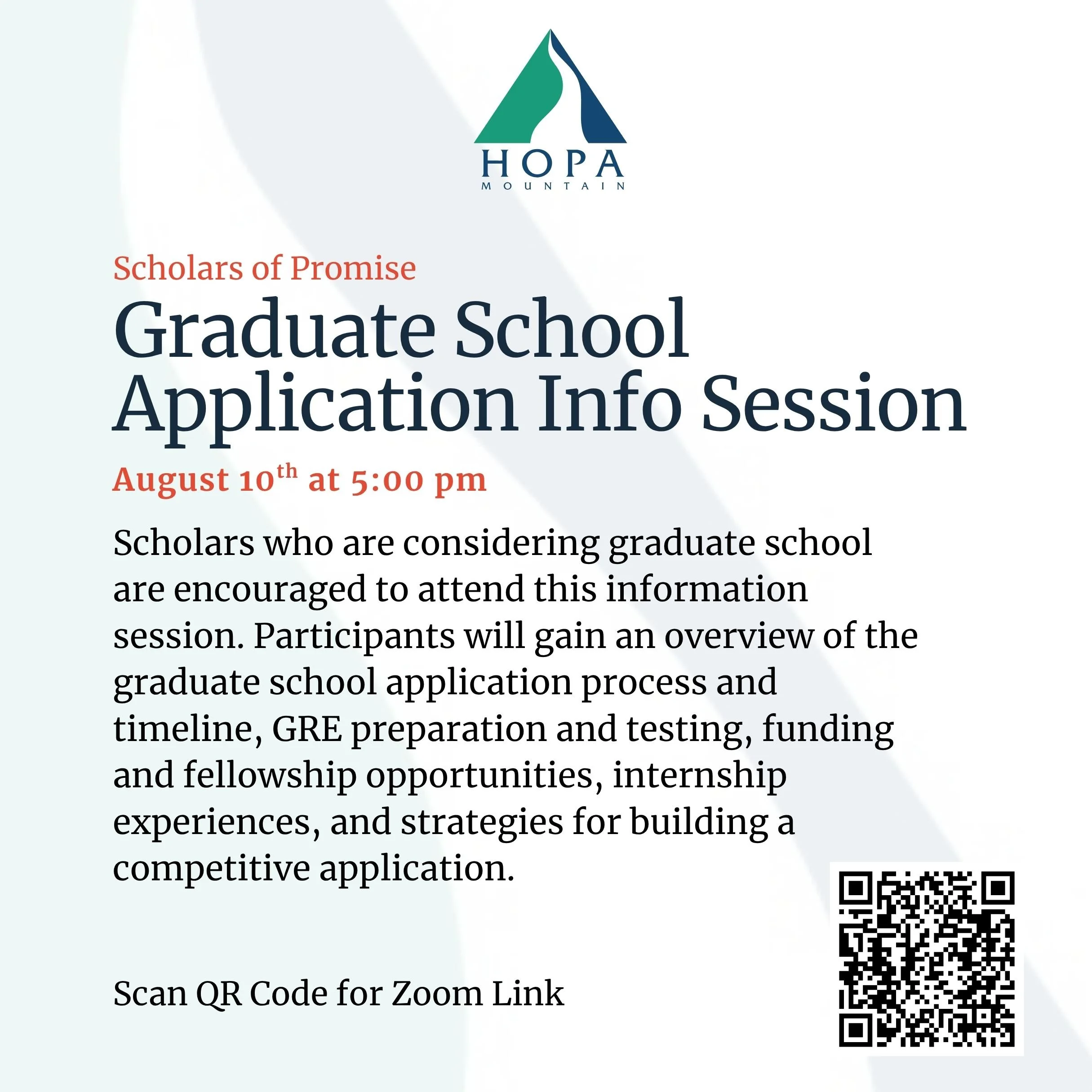 Graduate School Application Info Session - Zoom