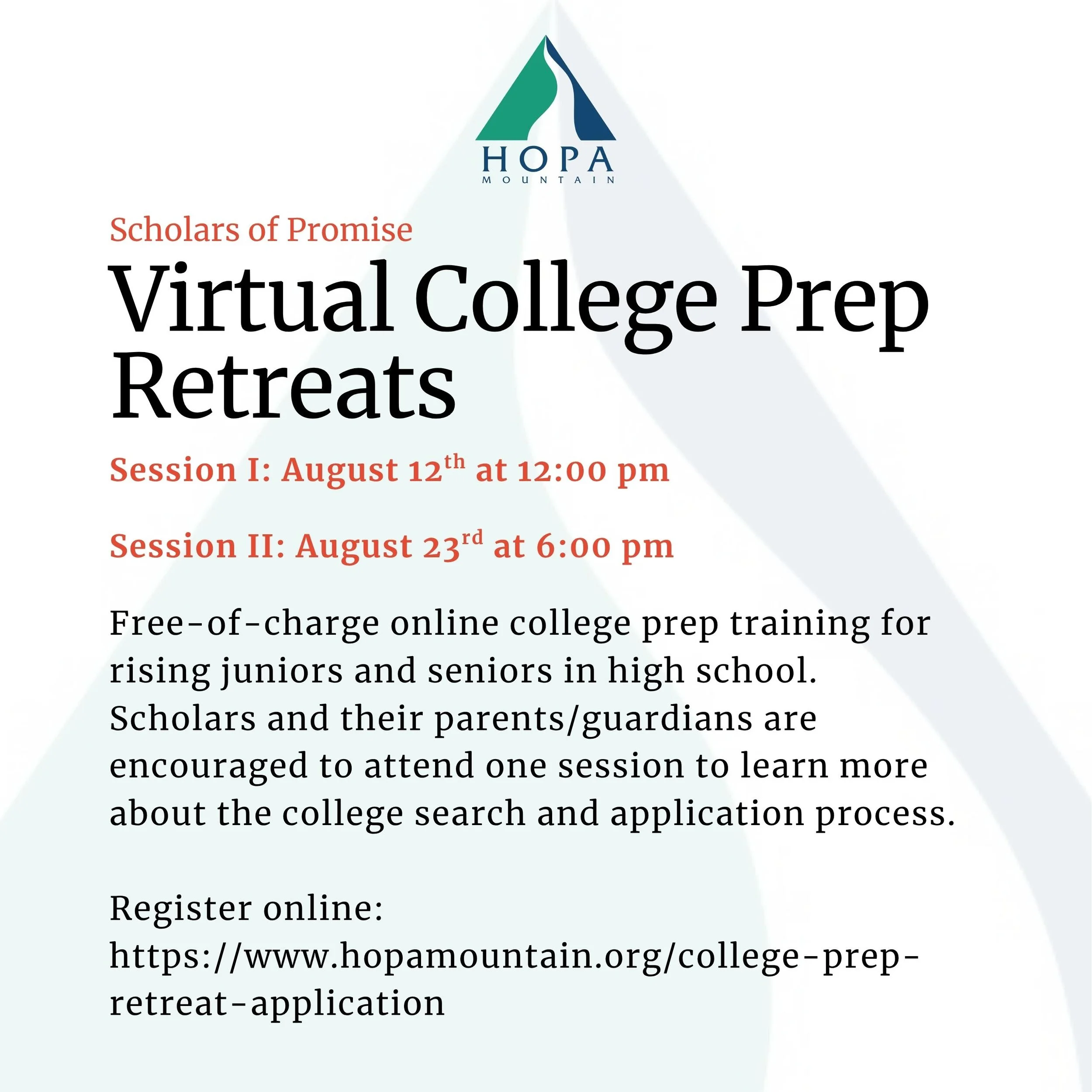 Scholars of Promise: Virtual Summer College Prep Retreat Session I - Zoom