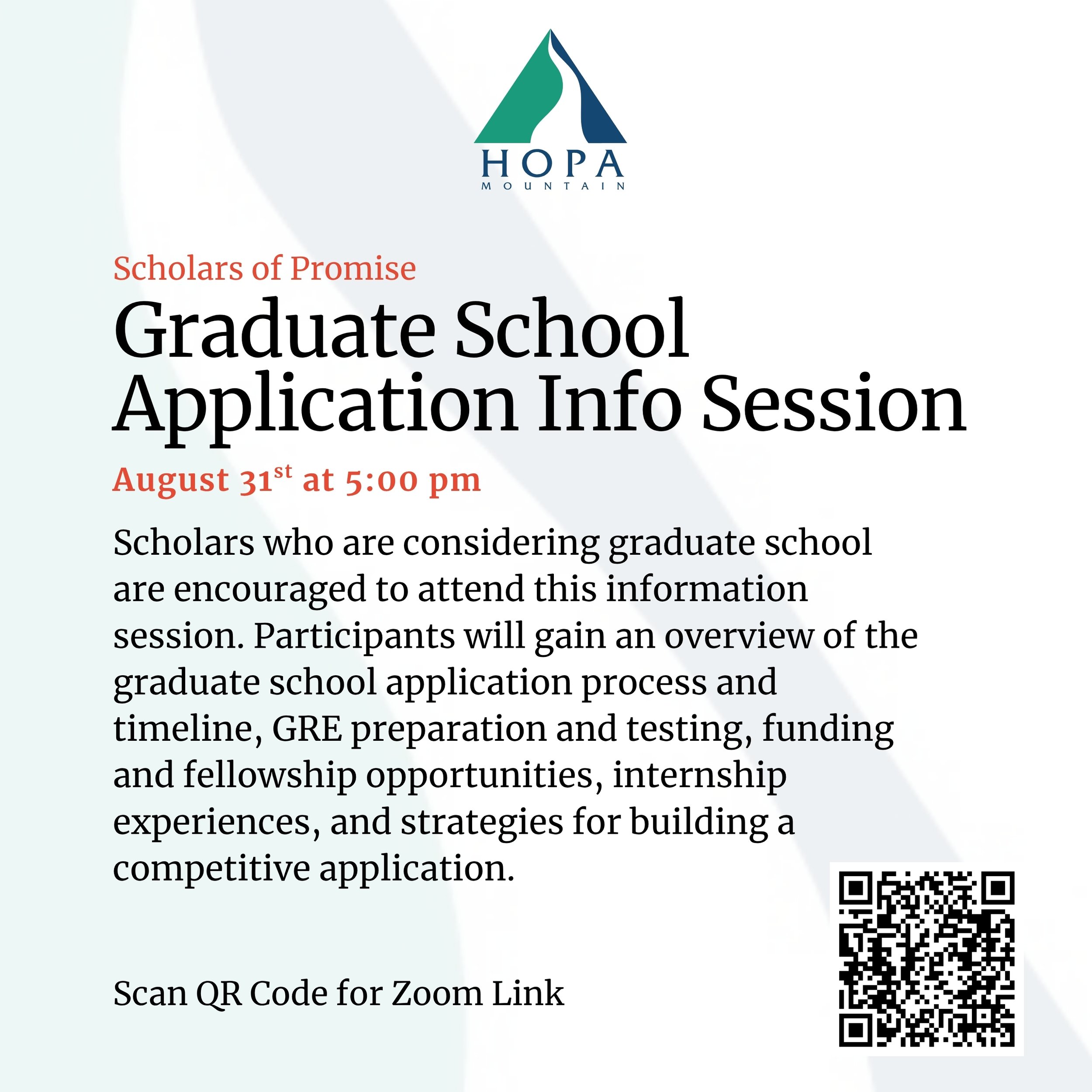 Graduate School Application Info Session - Zoom 