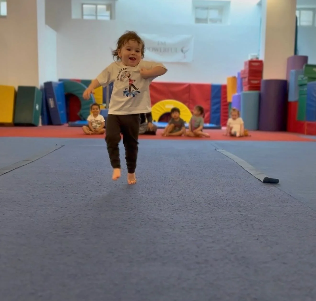 Skipping with all her might