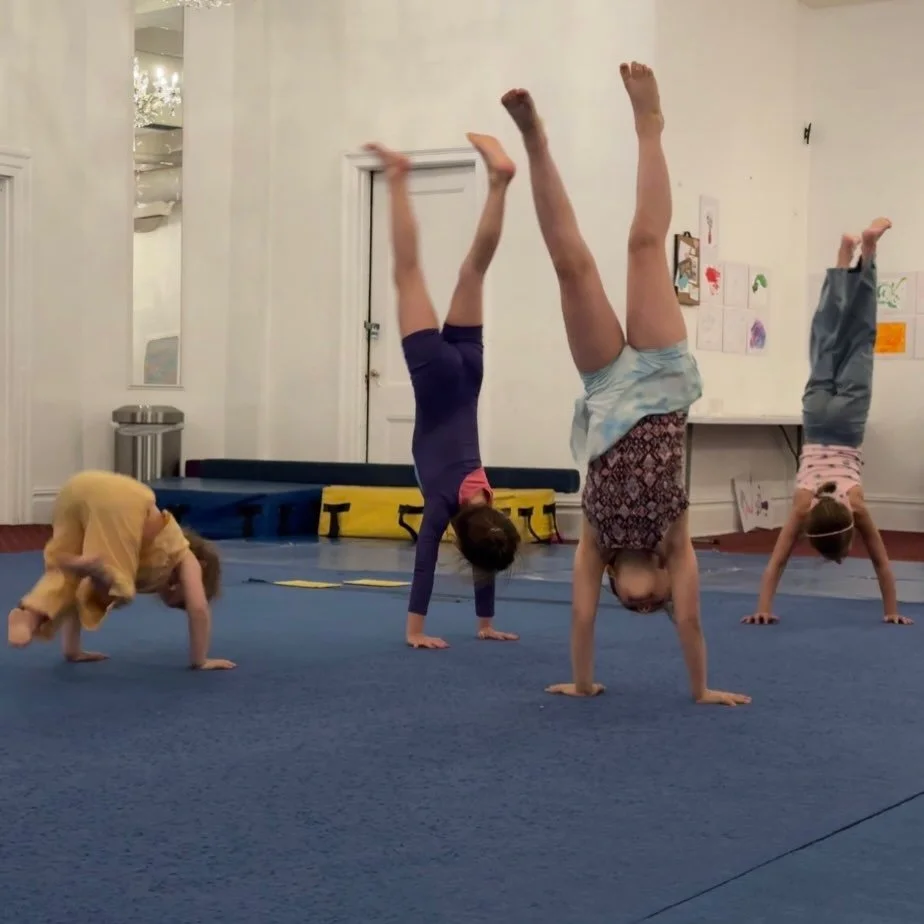Baby sis (3) is wasting no time getting ready for handstand competitions! 🎖️
