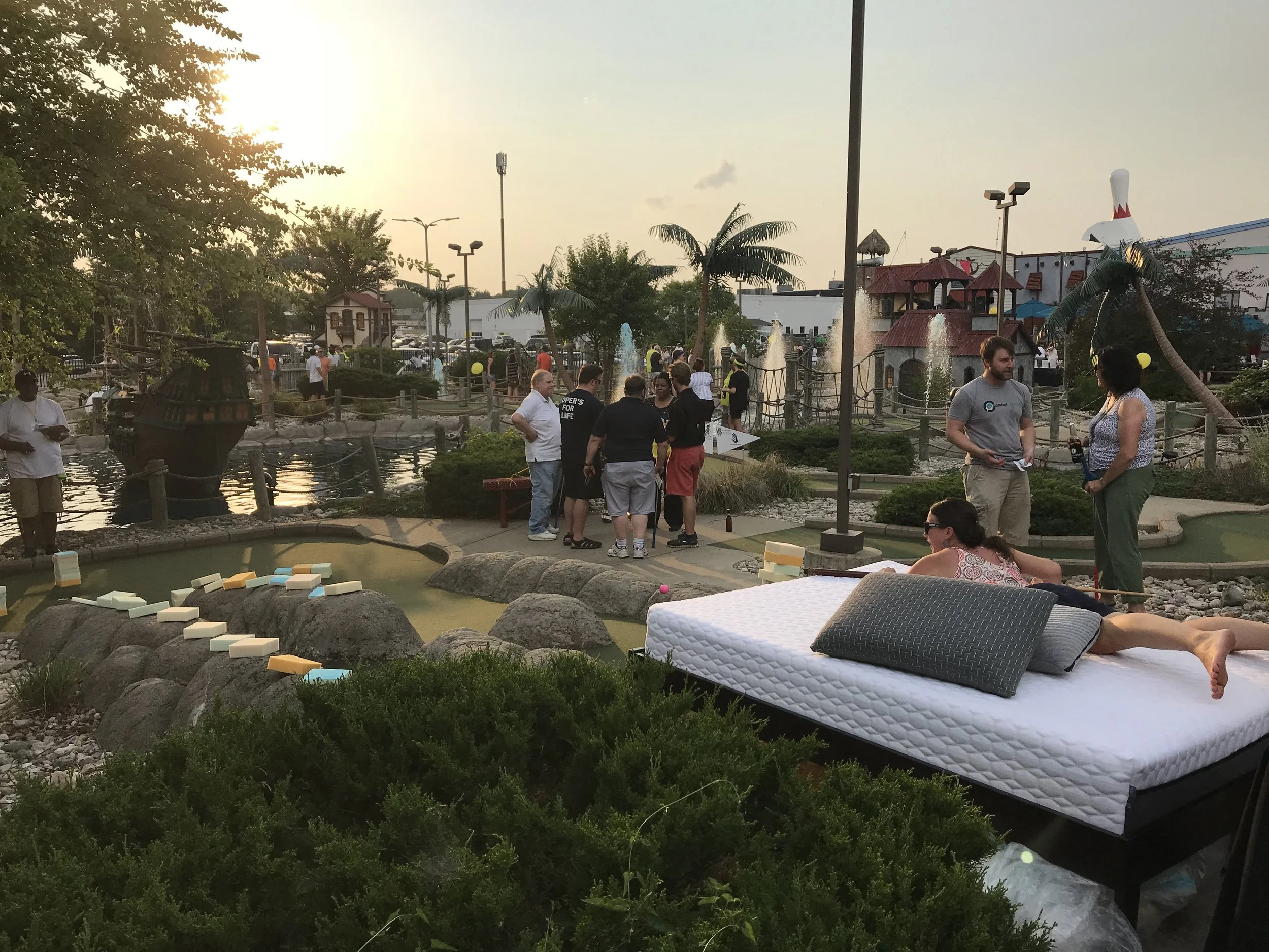 The mattress hole at the Dayspring Mini-Golf Classic fundraiser in Indianapolis, IN