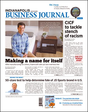 Comfort Option, Foamcraft, and the story of our customized mattress program, featured as the cover story on the Indianapolis Business Journal.