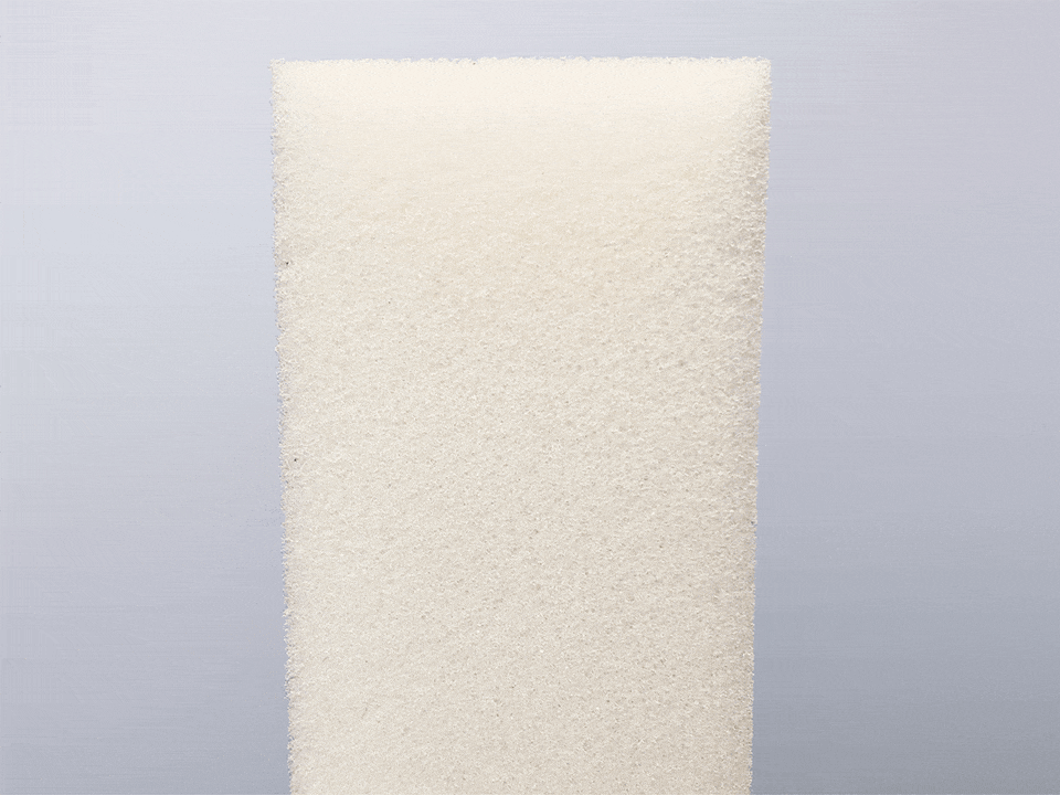 GIF demonstrating airflow in foam. Airflow creates breathability, which in turn creates a cooler mattress.