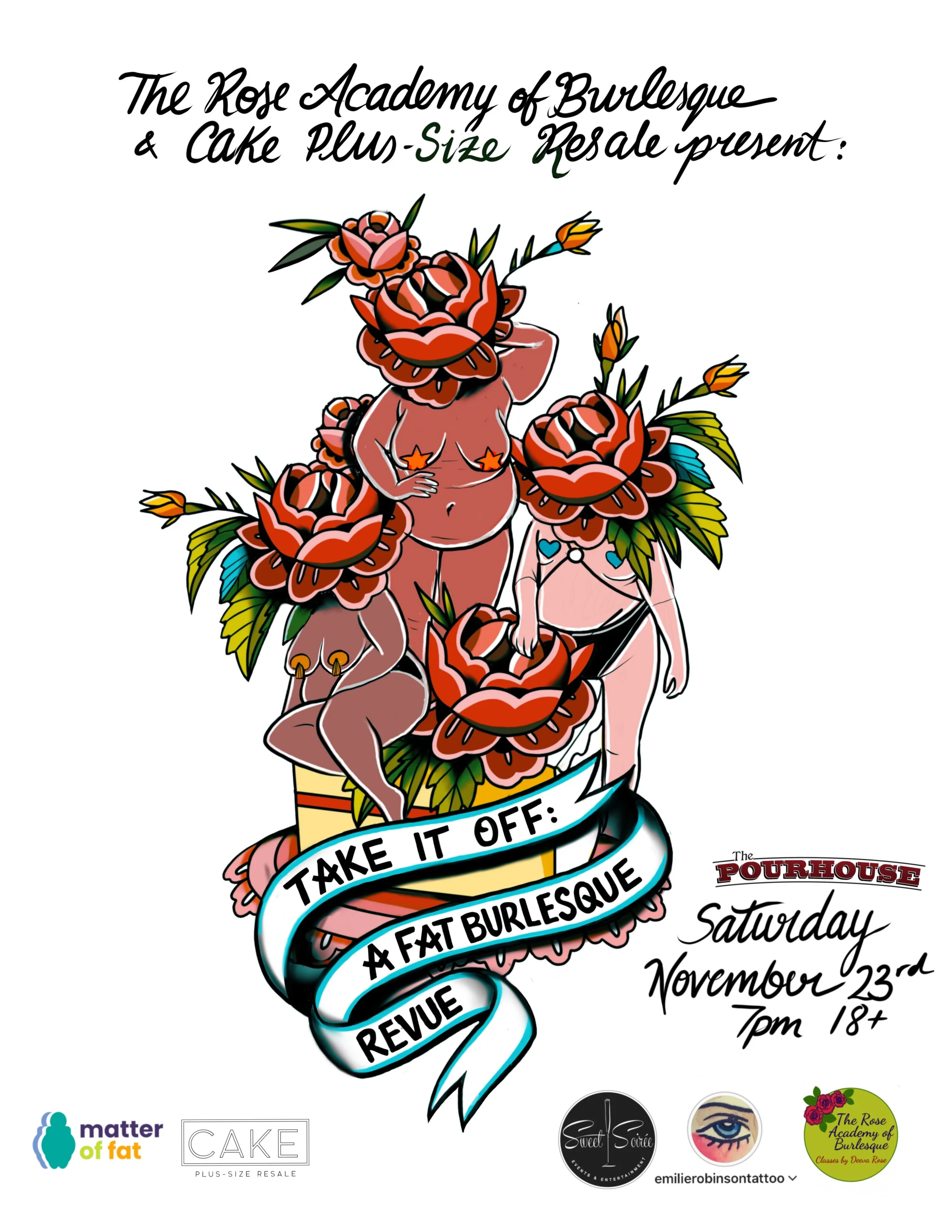 Poster by Emilie Robinson of the Aldrich Tattoo Parlour.