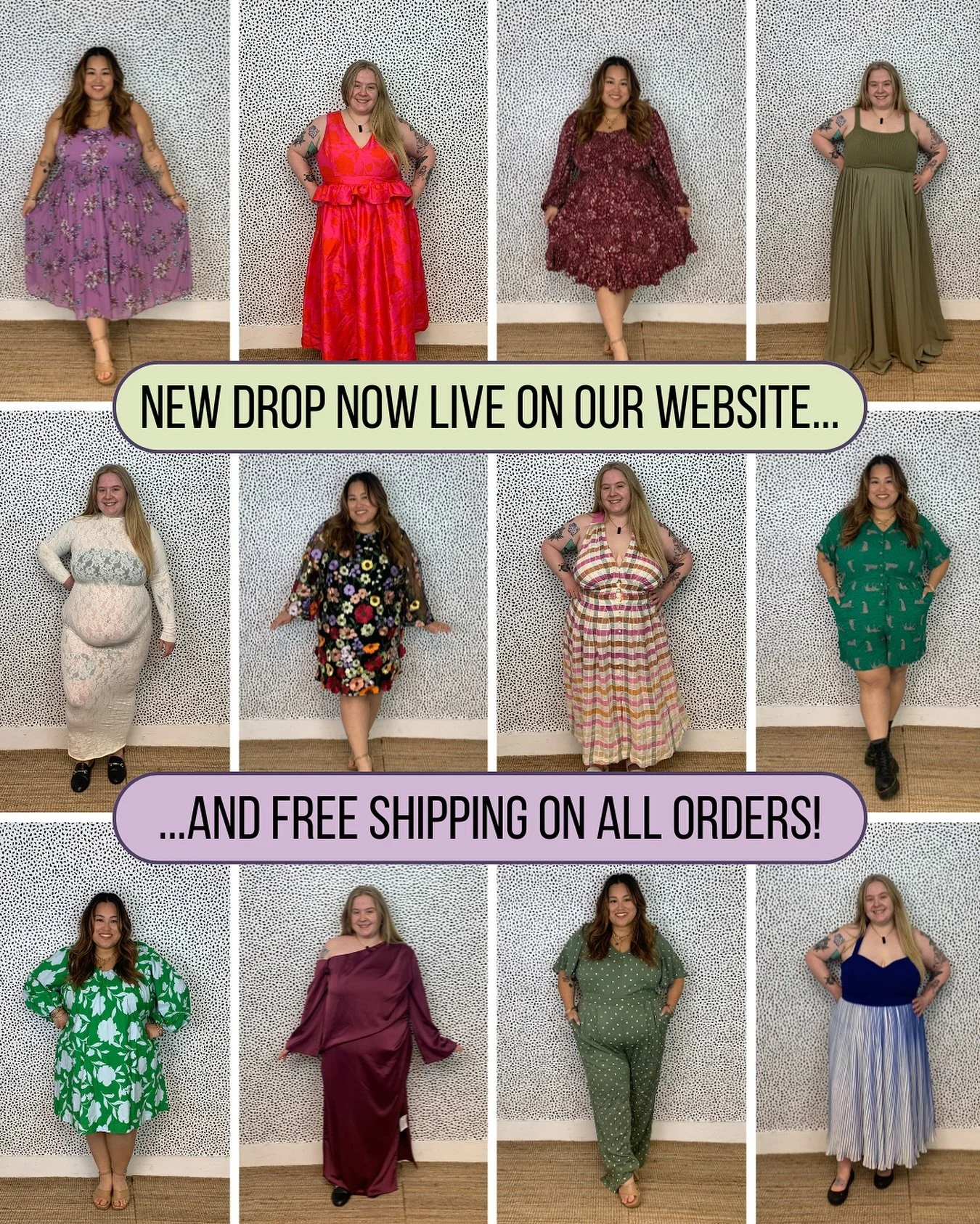 Our newest drop is live with items ranging from 16 to 22 and get free shipping on all orders (which includes Mystery Bags!) 💞 Can't wait to see what you get! 😉🤭