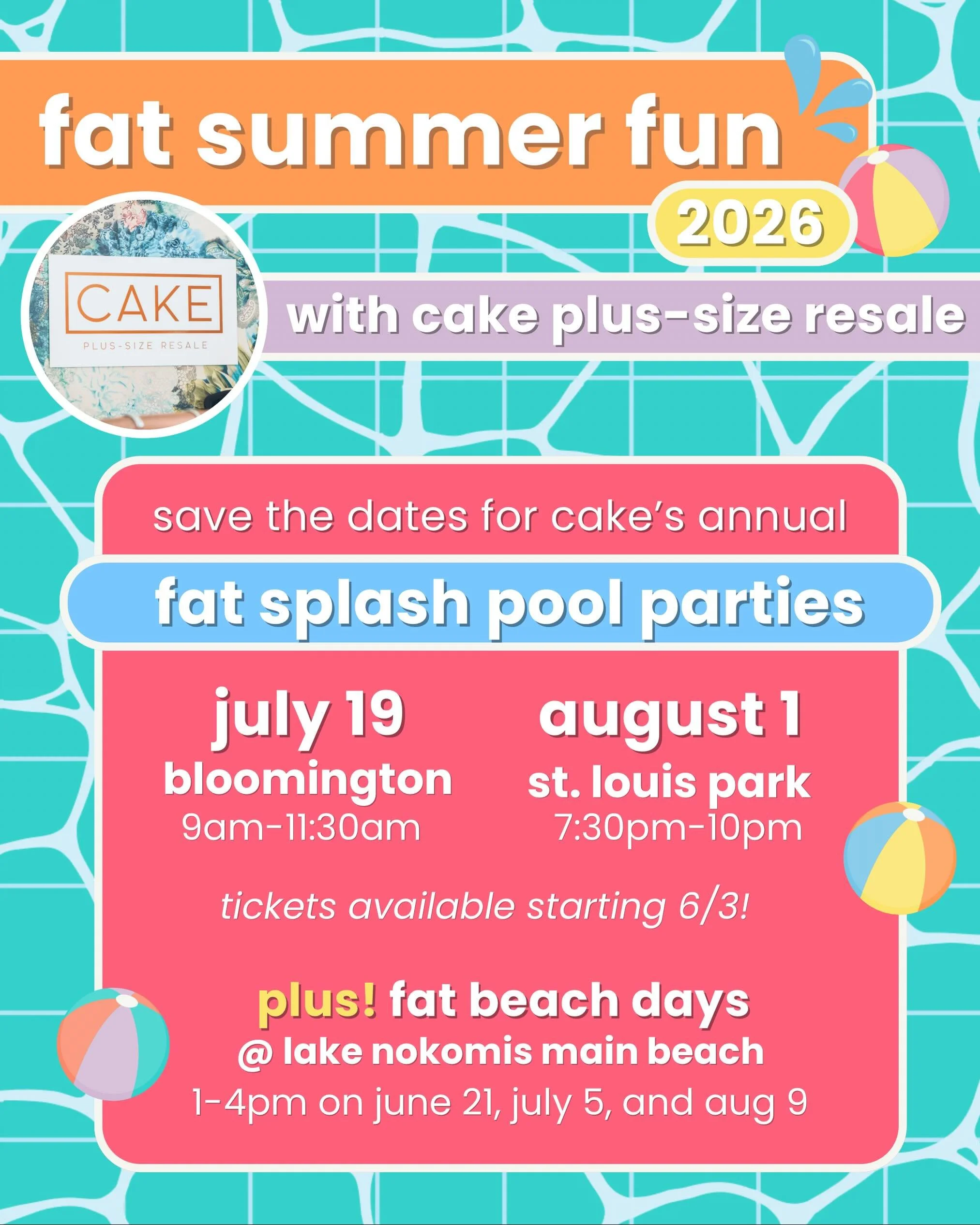 ☀️Fat Summer Fun with Cake 2026 ☀️This summer, Cake is hosting Fat Splash Pool Parties and Fat Beach Days! Read below for more info &amp; scroll for photos from past Fat Splashes and Fat Beach Days&hellip; 

☀️Fat Splash is our beloved private fat co