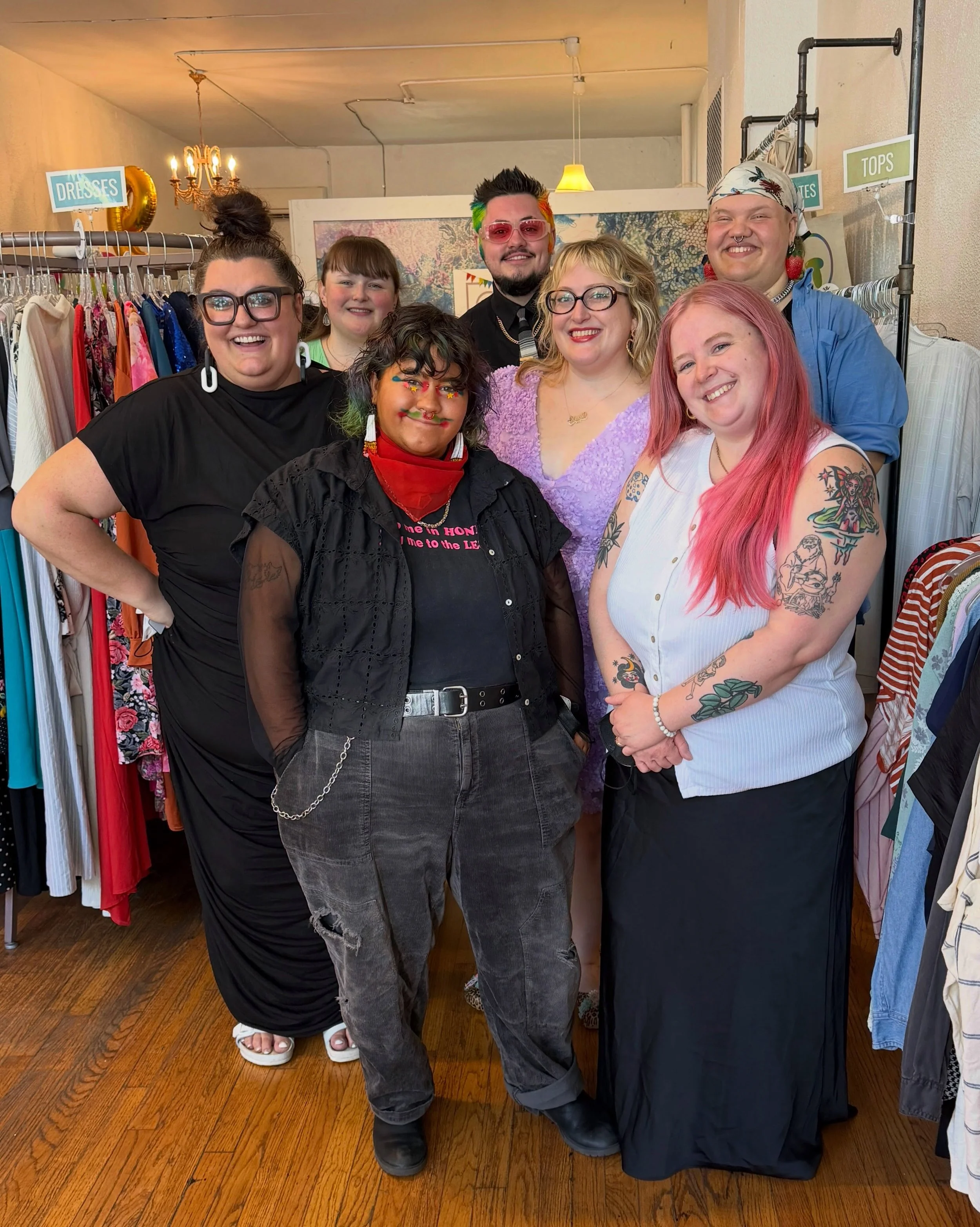 THANK YOU! From all of us at Cake Plus-Size Resale! 
Thanks for nine great years! Here&rsquo;s to another!! 🎉💕

P.S. First full team photo of our current amazing crew! ✨