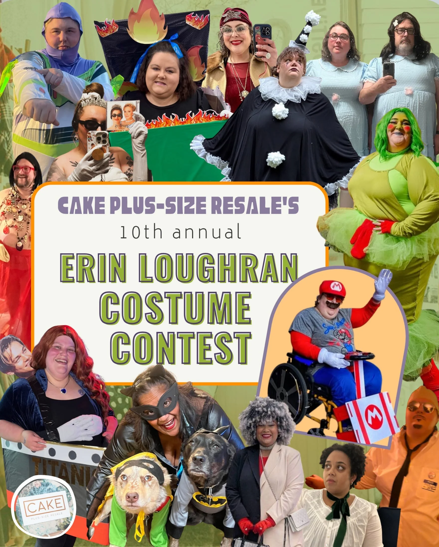 👻 Cake Plus-Size Resale&rsquo;s Erin Loughran Costume Contest 🎃
 Tis&rsquo; the season for our 10th annual Halloween costume contest, now named in honor of our beloved customer Erin, whose legendary costumes and joyful spirit continue to inspire us
